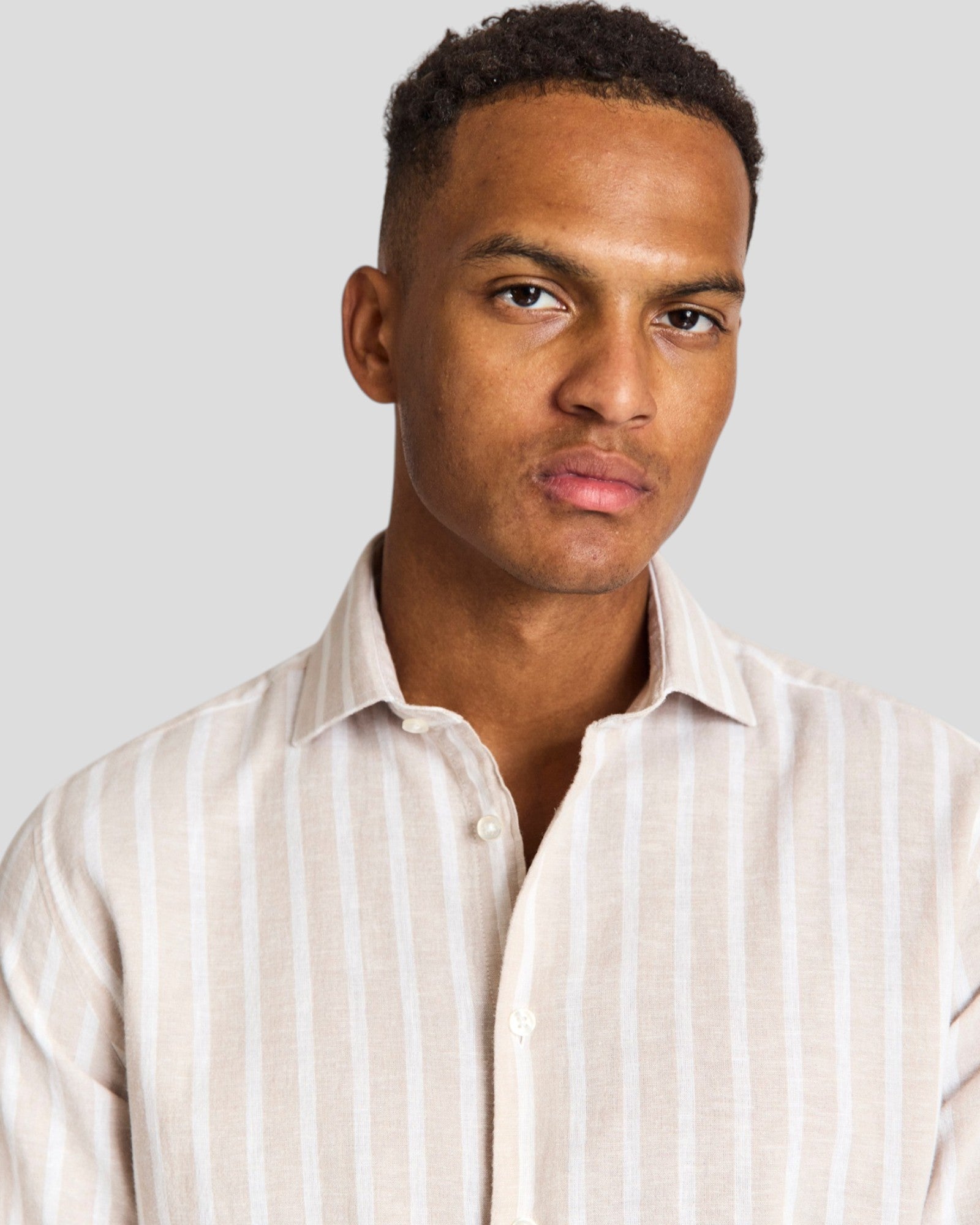 Burgos Casual Modern Fit Shirt - Sand/White