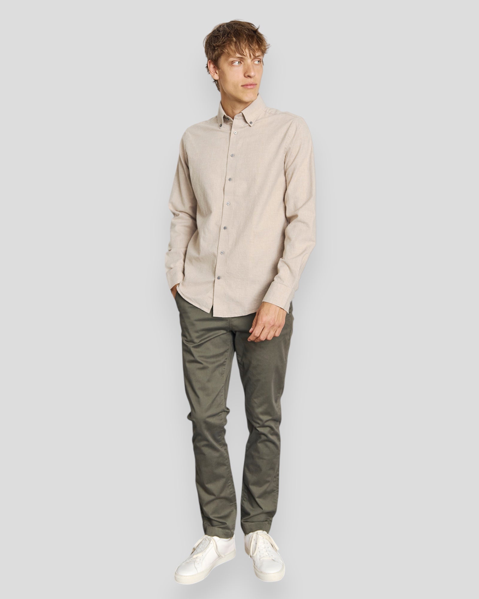 Faruk Casual Modern Fit Shirt - Sand