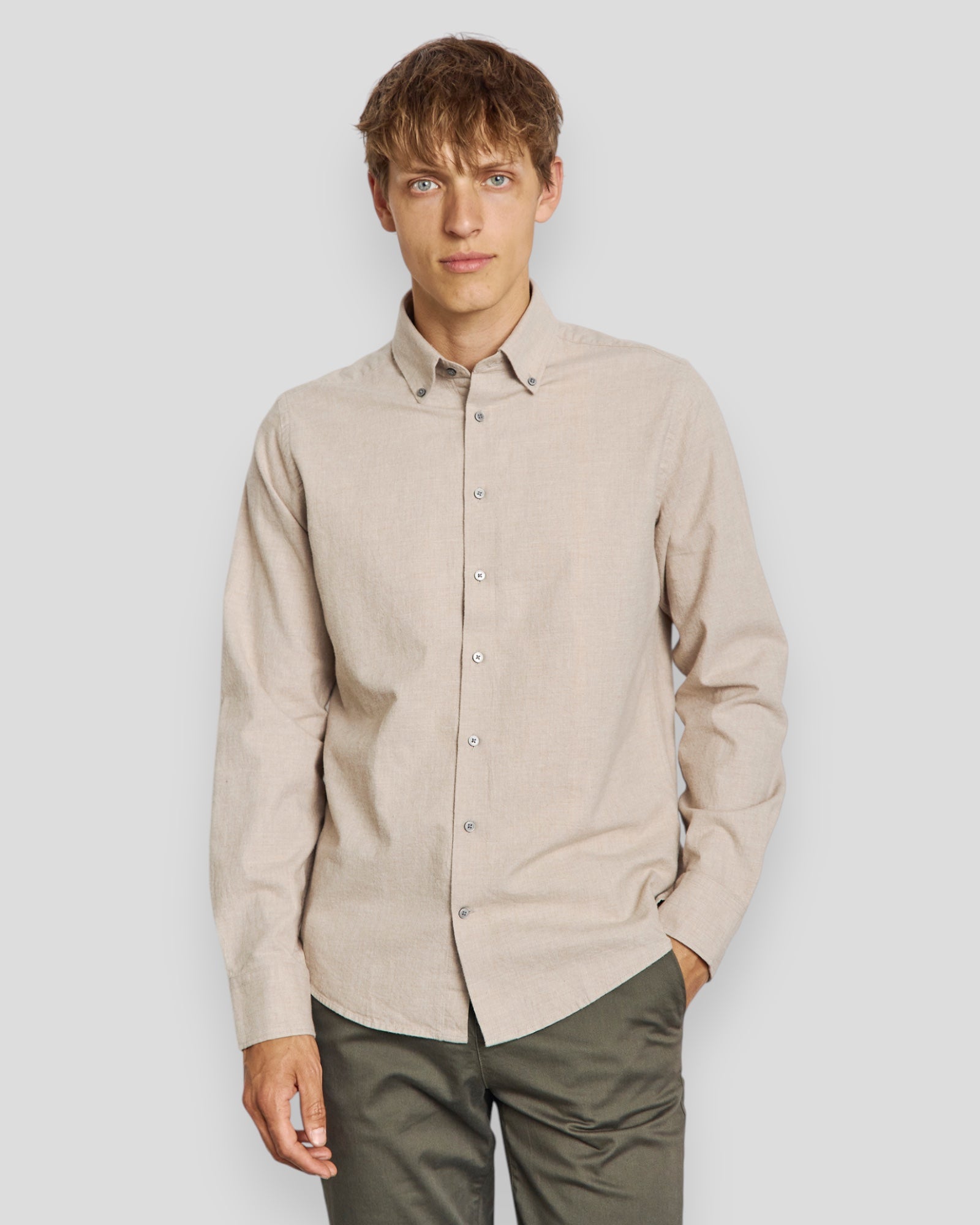 Faruk Casual Modern Fit Shirt - Sand