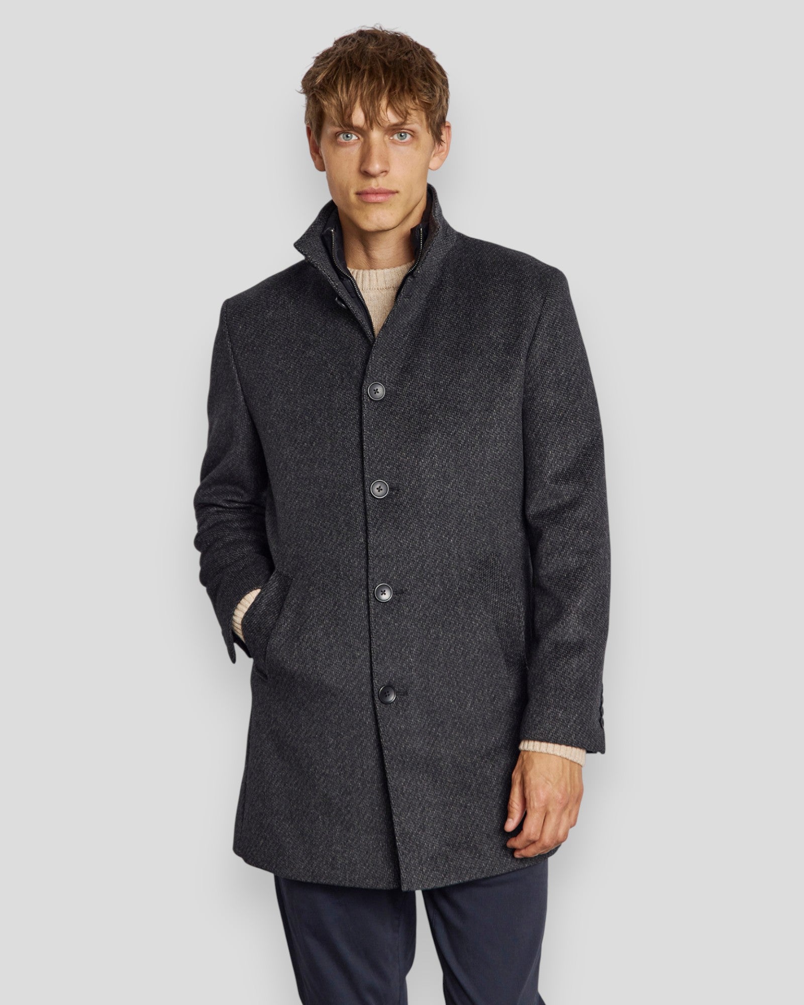 Ontario Slim Fit Coat - Dark Grey