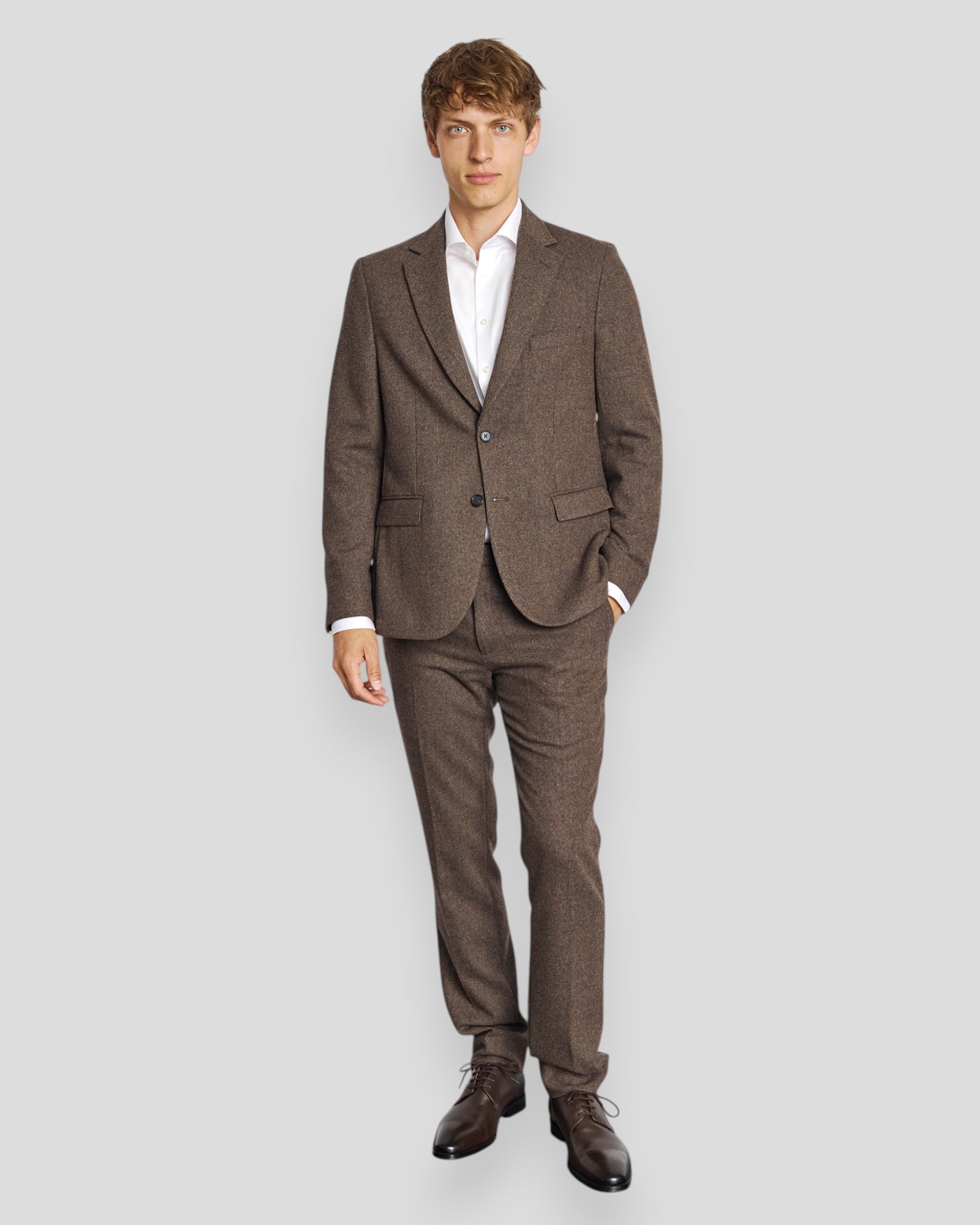 Rapallo Classic Fit Suit Pants - Brown