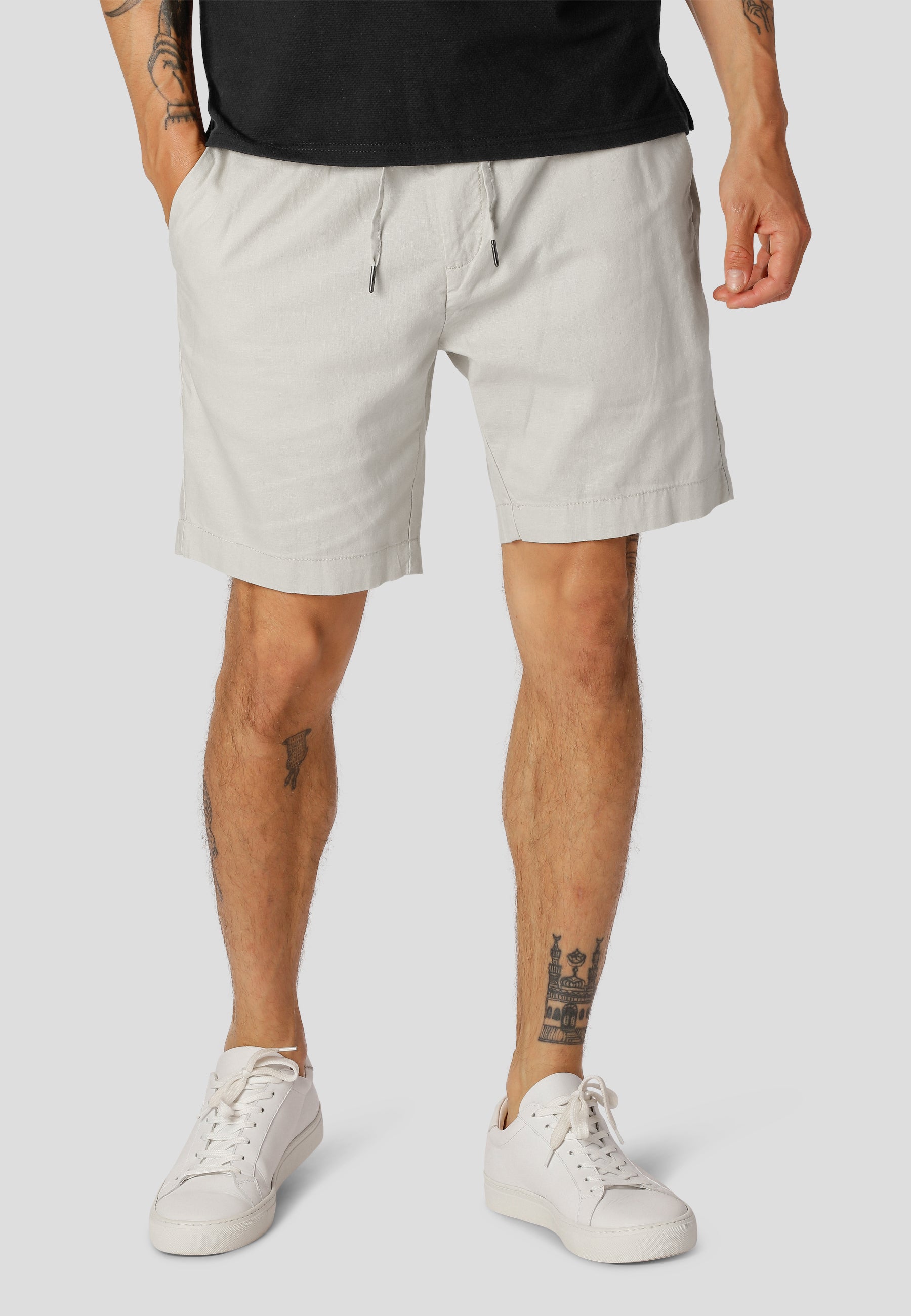Barcelona Cotton / Linen Shorts - White