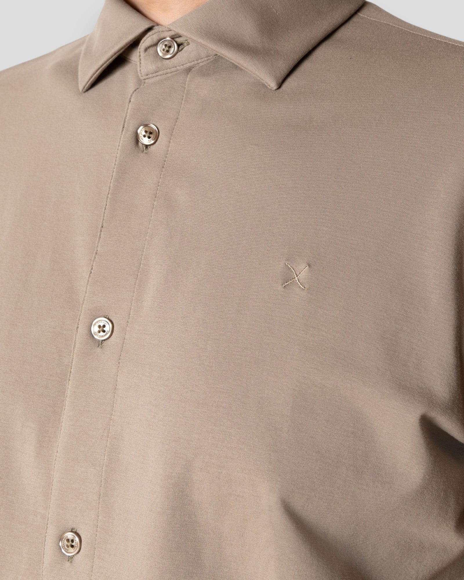 Clean Formal Stretch Shirt LS - Brindle Beige