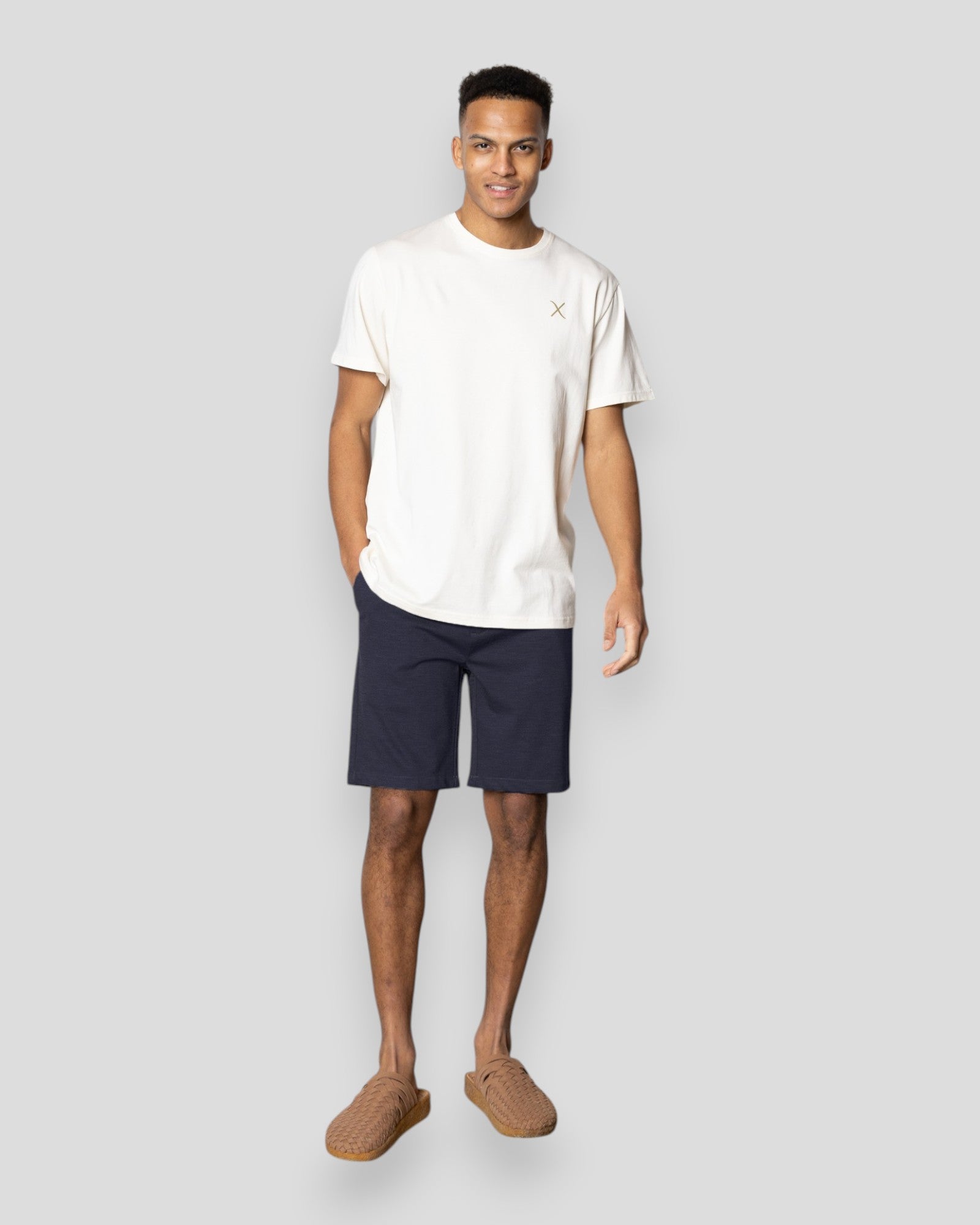 Navy Milano Brendon jersey shorts fra Clean Cut Copenhagen, vises på billedet, afslappet stil med blødt jersey materiale