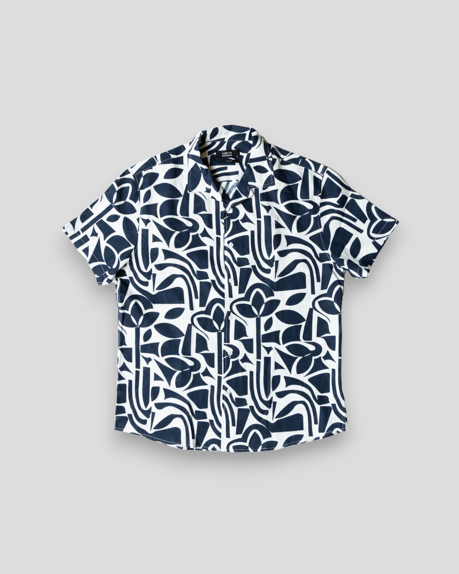Bowling Noah Shirt SS - Navy/Ecru