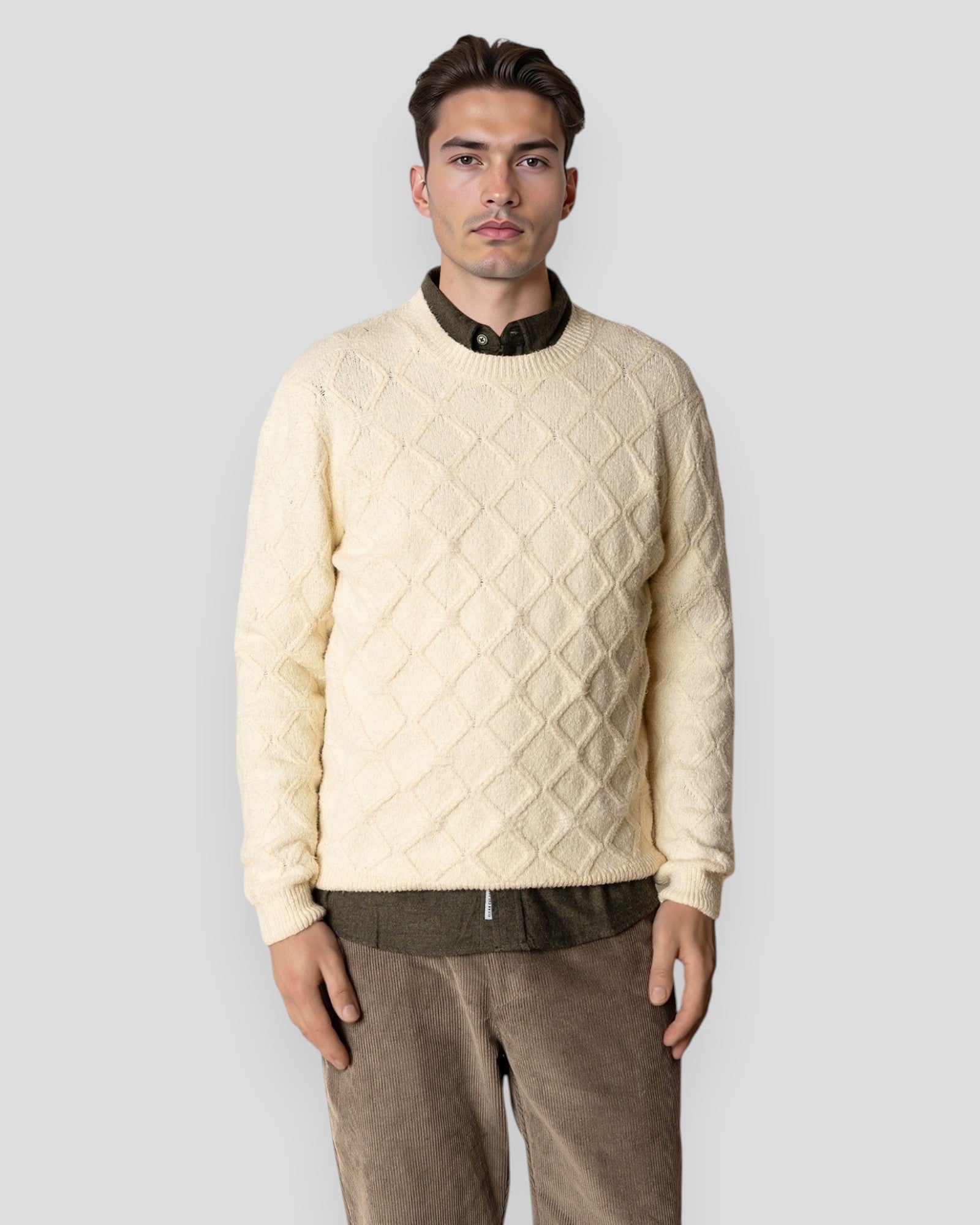 Avery Cable Knit - Ecru Melange