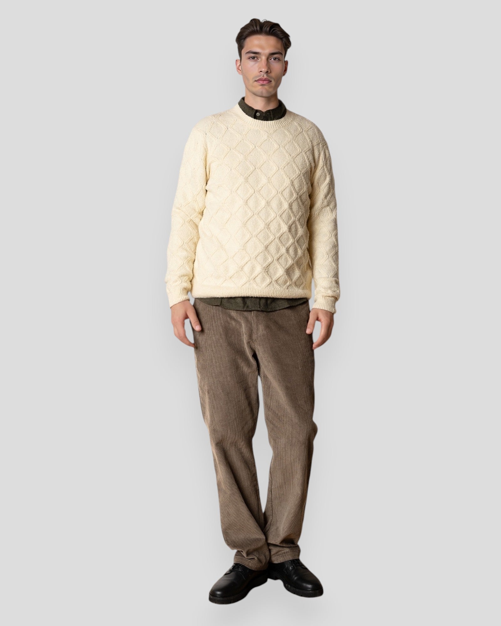 Avery Cable Knit - Ecru Melange