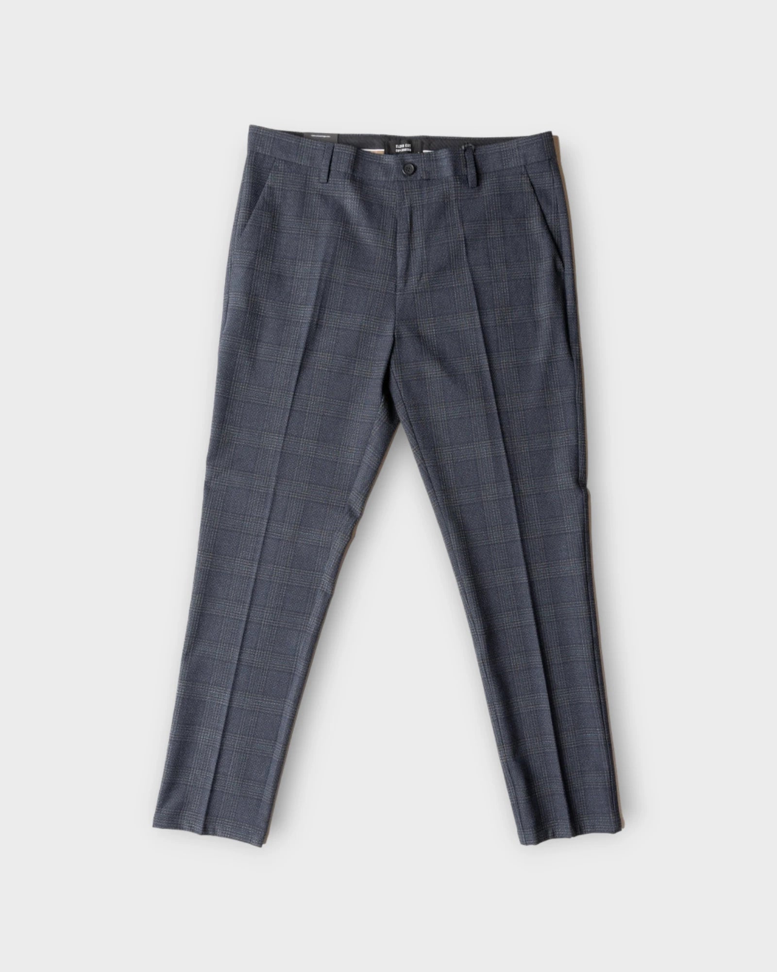 Copenhagen XO Valdemar Pants Navy Check - Blå Ternet Bukser Clean Cut Copenhagen bukser. Her set forfra.