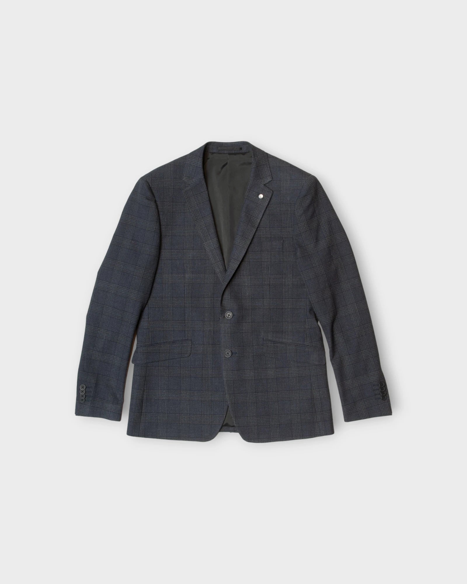 Valdemar XO Blazer Navy Check - Blå Ternet Clean Cut Copenhagen Herre Blazer. Her set forfra.