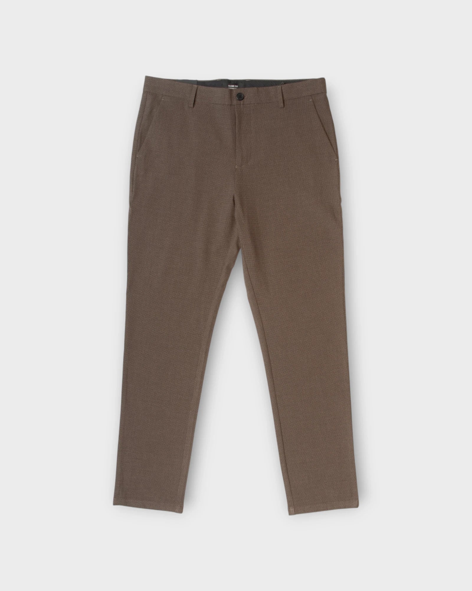 Copenhagen XO Marius Pants Brown Melangé - Brune Clean Cut Bukser til Mænd. Her set forfra.