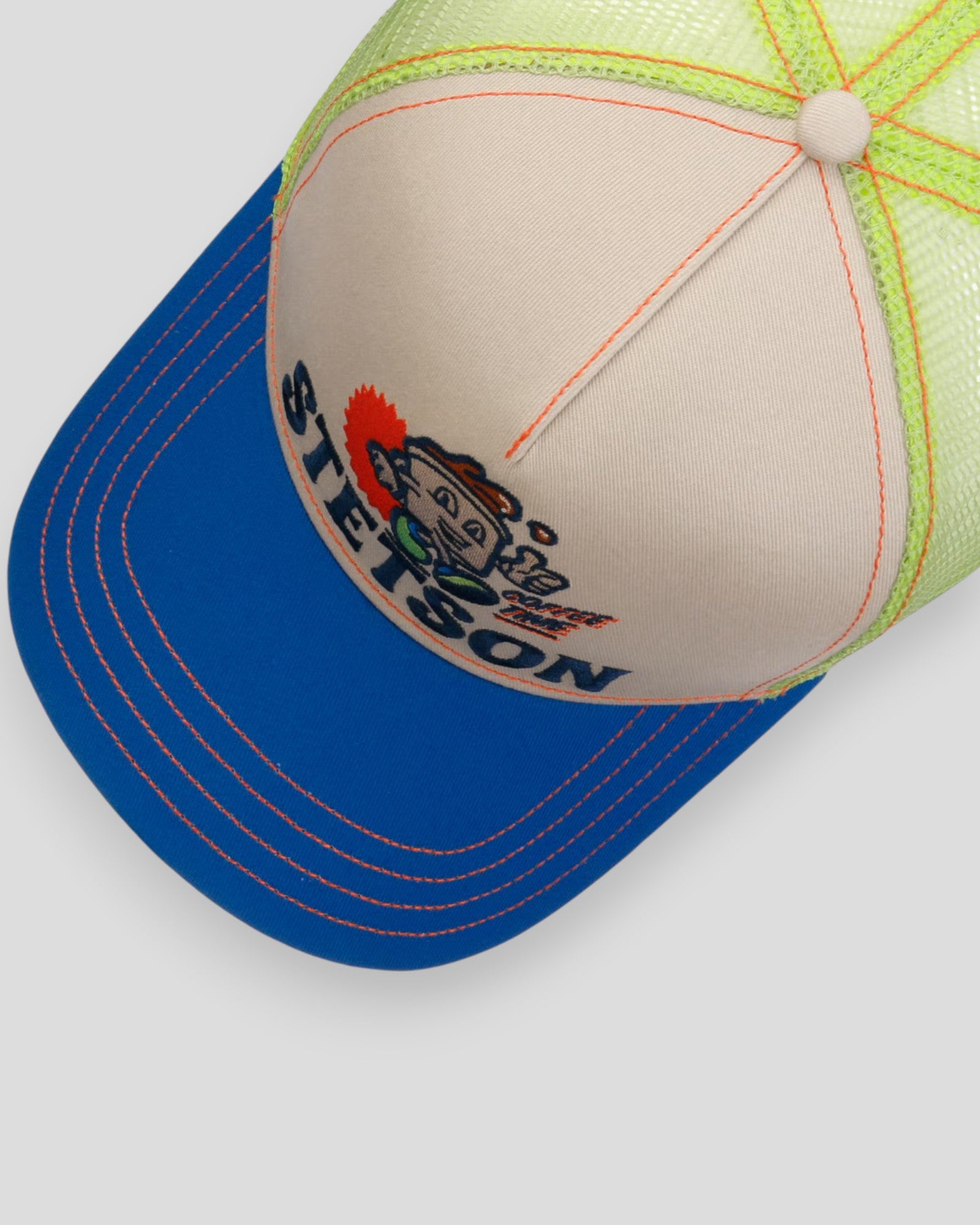 Trucker Cap Barista Coffee Time - Beige/Blue/Lime