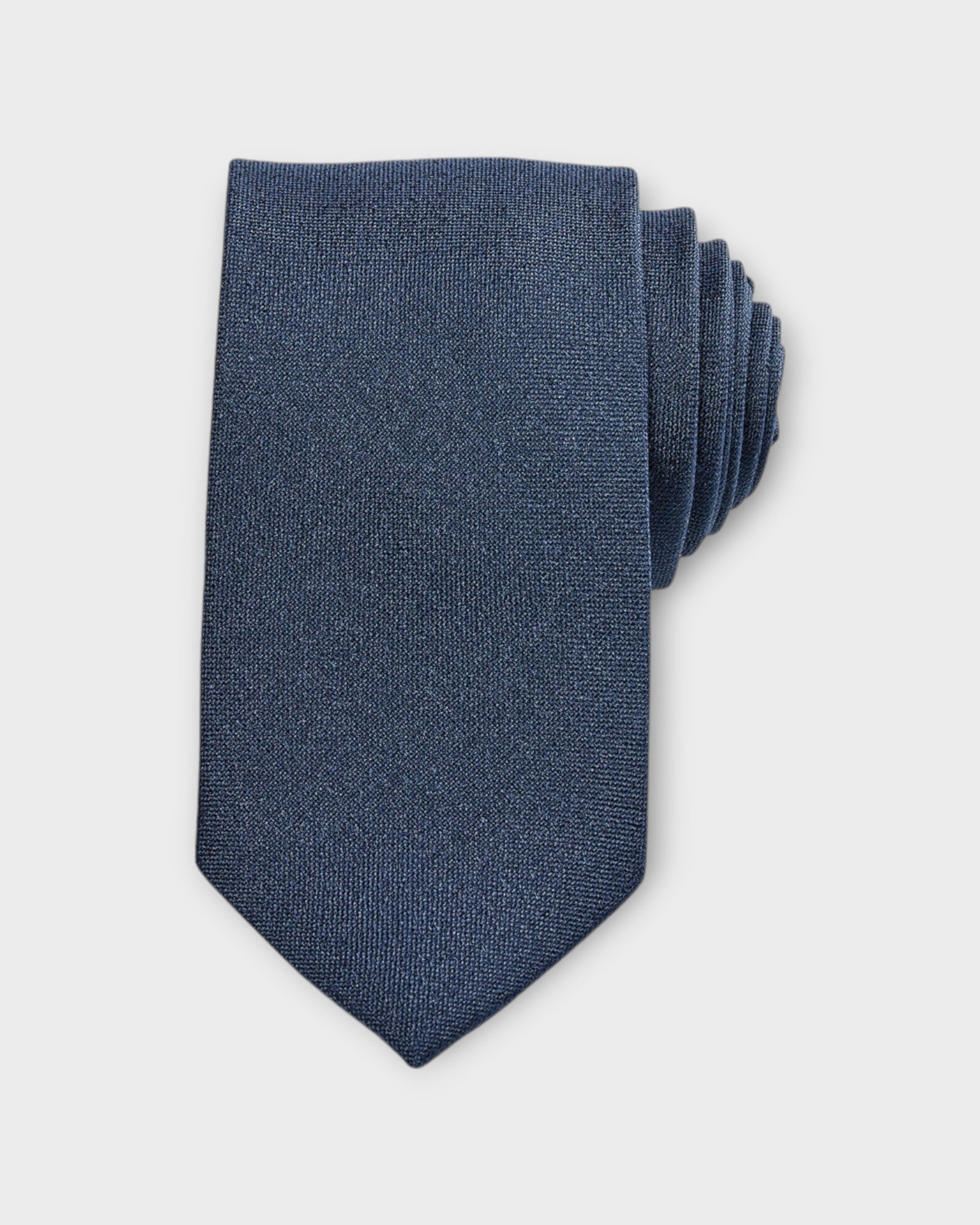 Connexion Structure Silk Mix Tie Navy Light Blue - Mønstret Herre Silke Slips. Her set forfra.