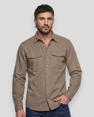 Marine Slim Shirt LS - Fossil GD