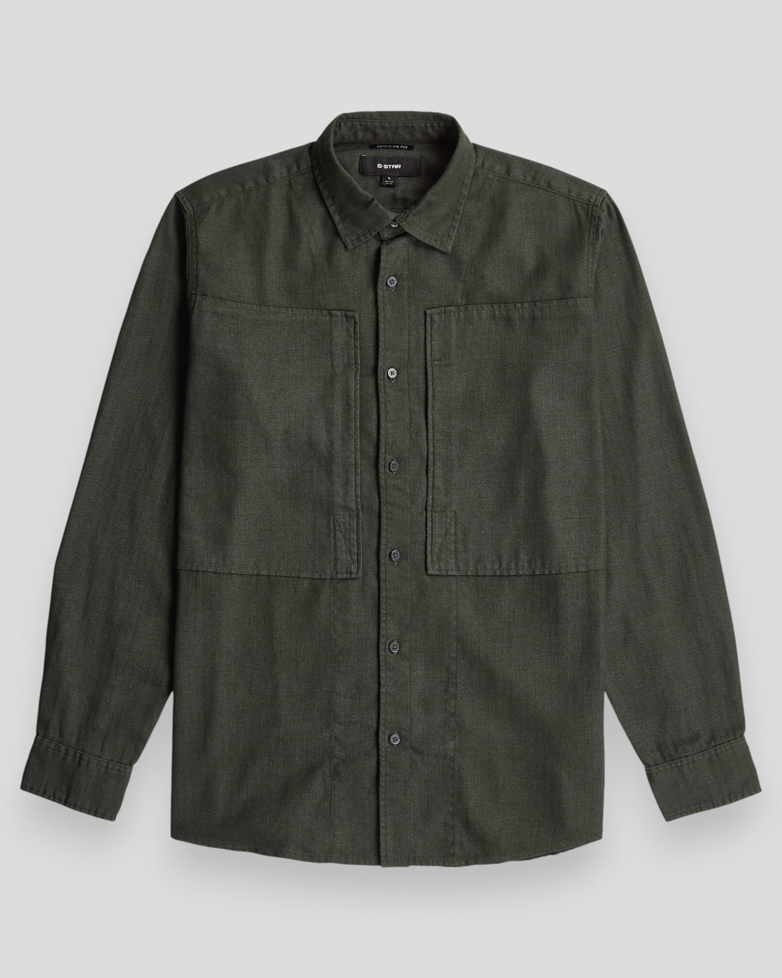 Panelled Pocket Regular Shirt LS - Asfalt GD