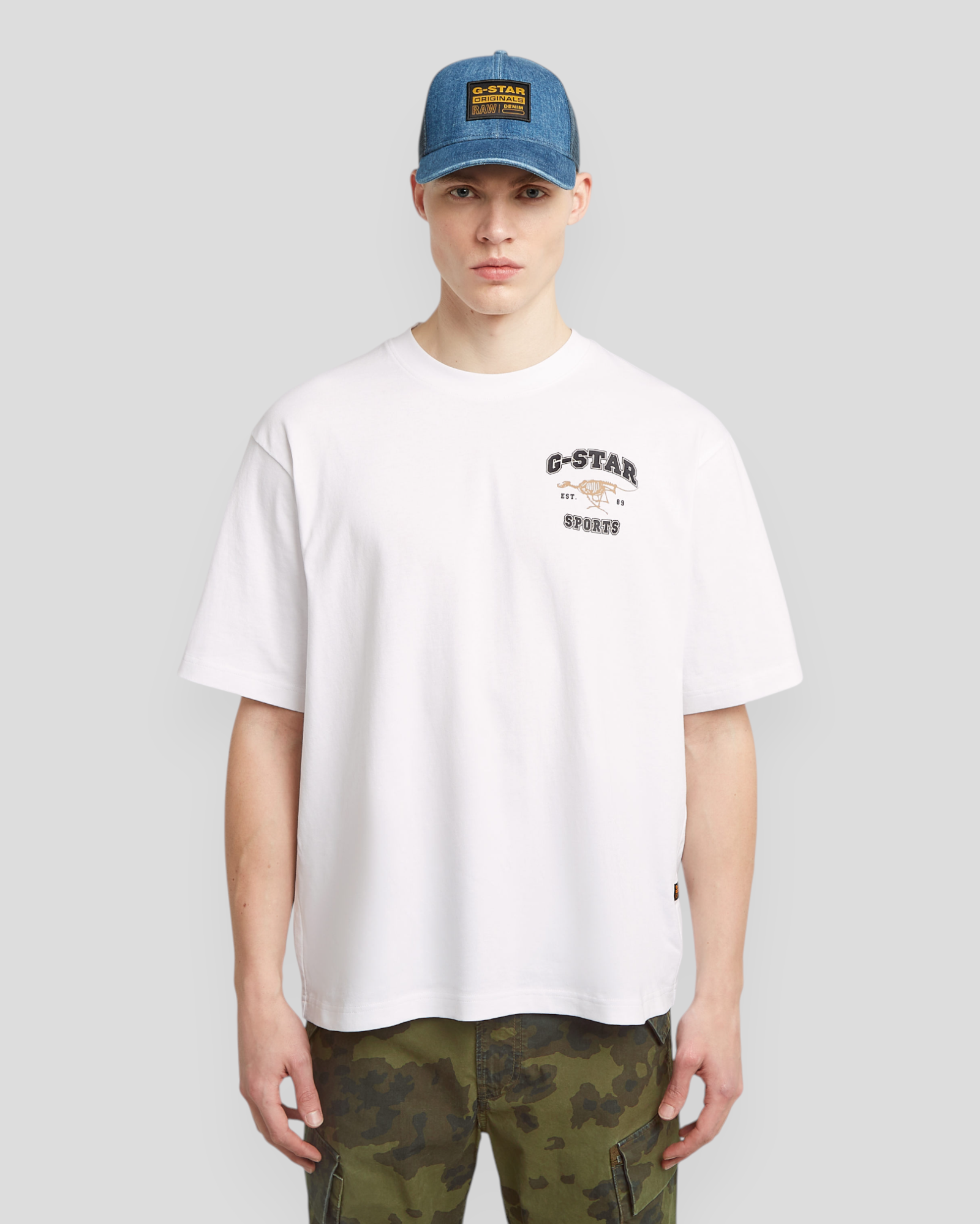 Running Dog Back GR Boxy R Tee - White