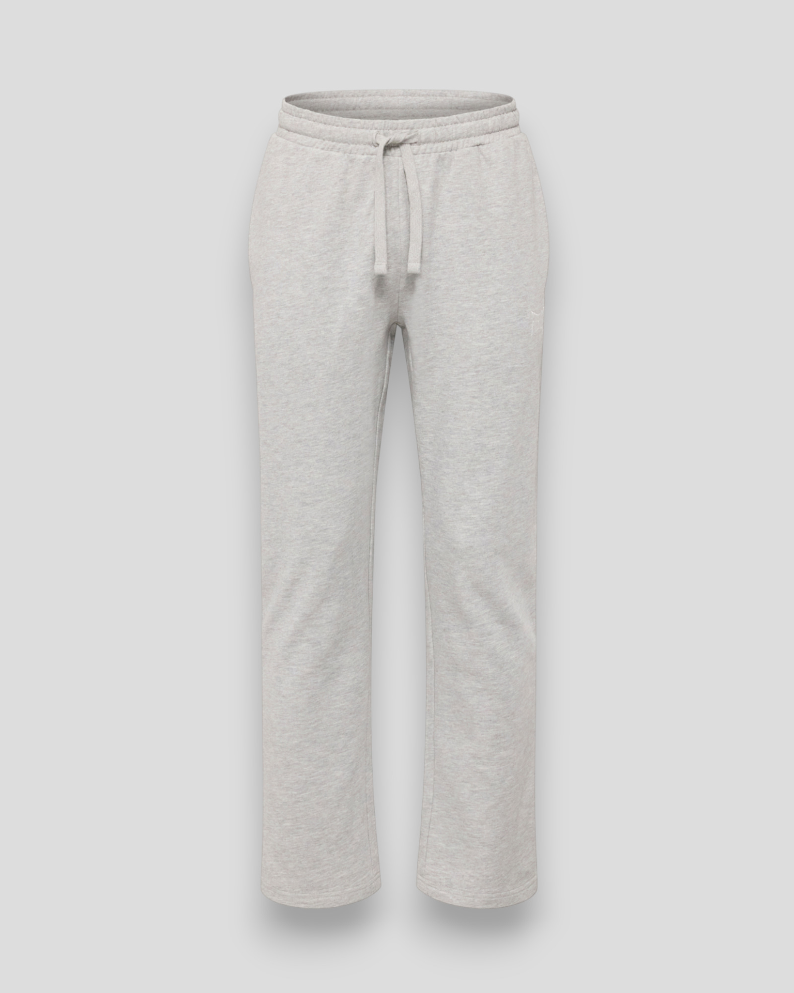 Straight Baggy Fit Sweat Pants - Light Grey Melange