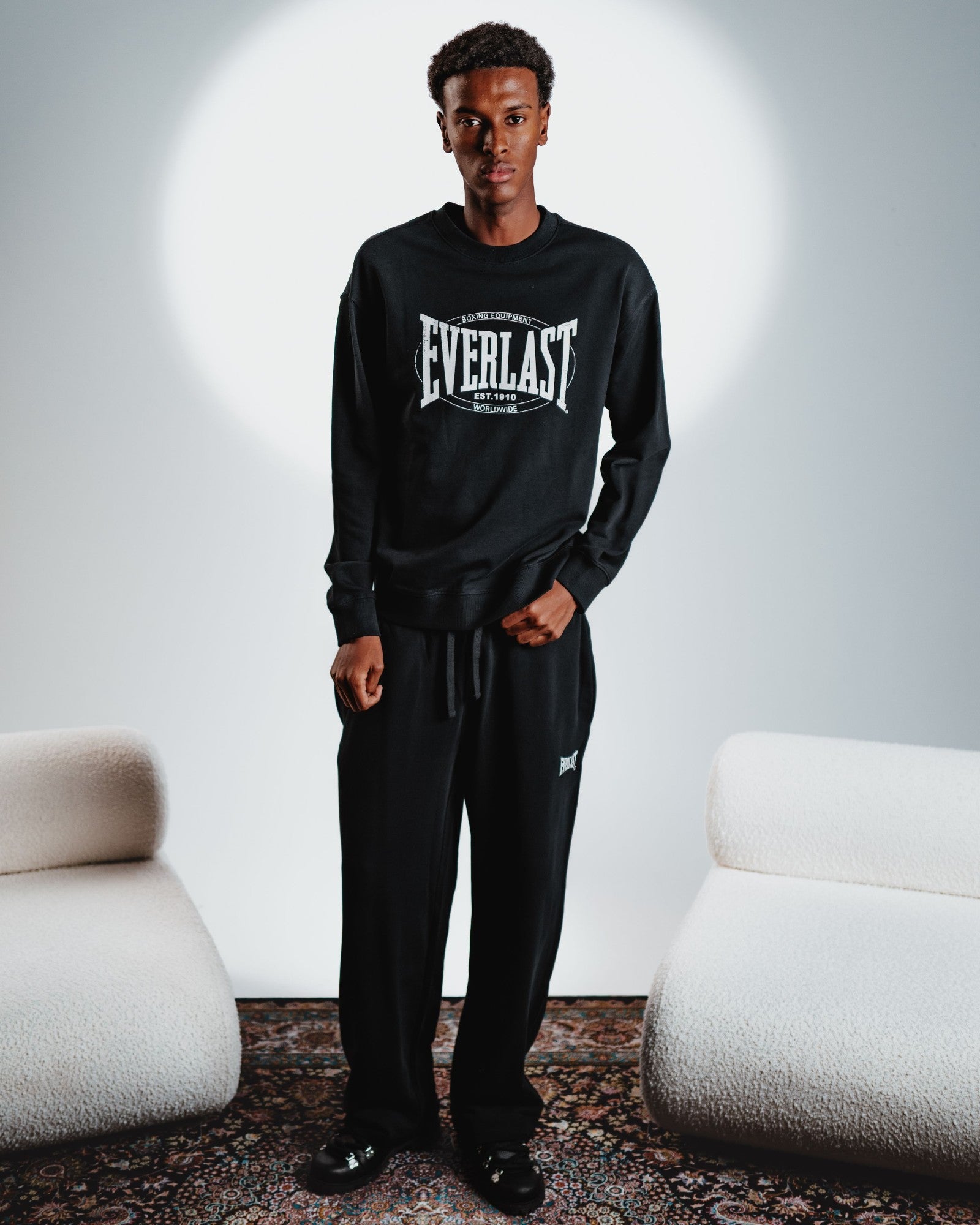 Everlast Straight Baggy Fit Sweat Pants - Black Beauty