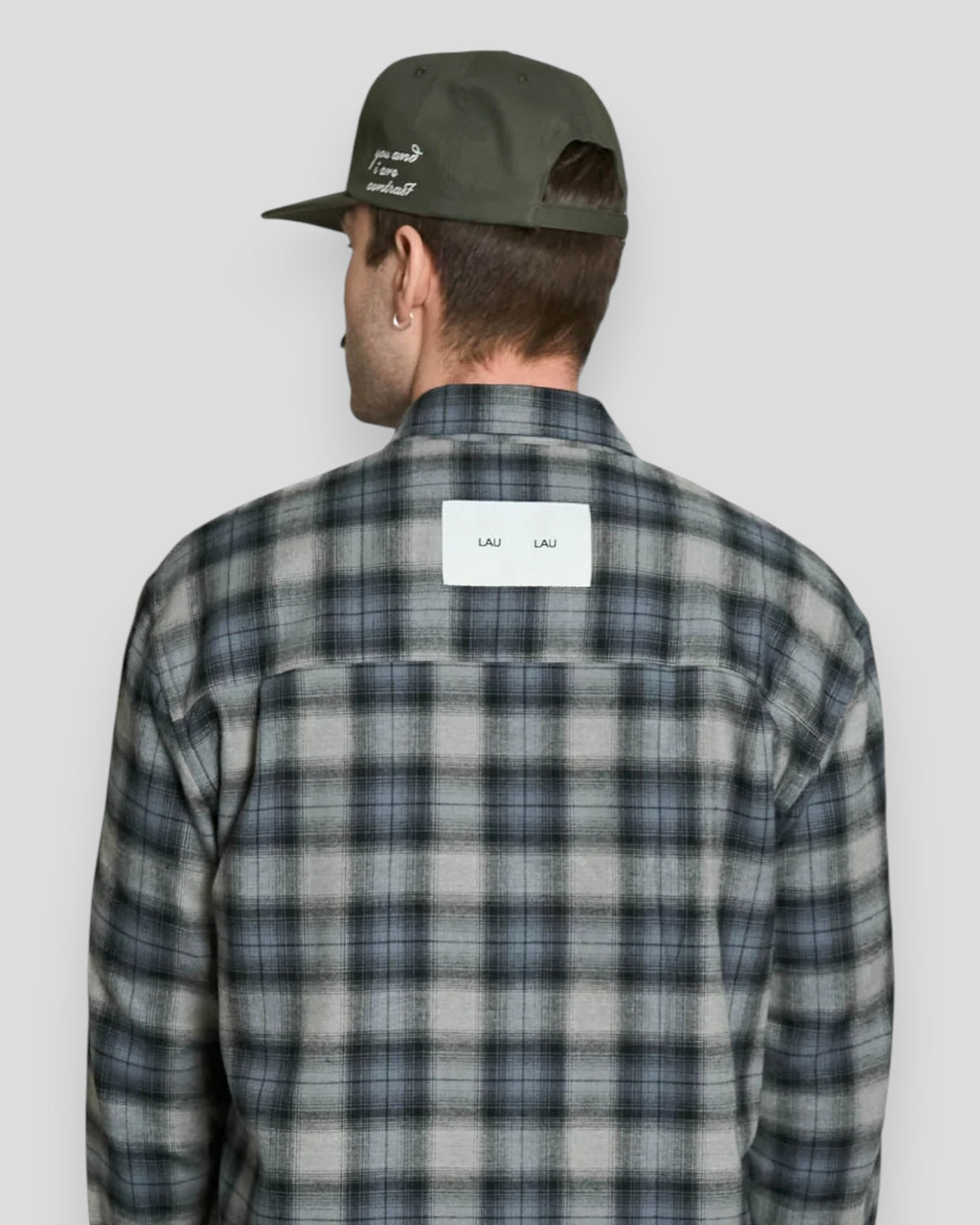 Patch Flannel Shirt - Black/Grey