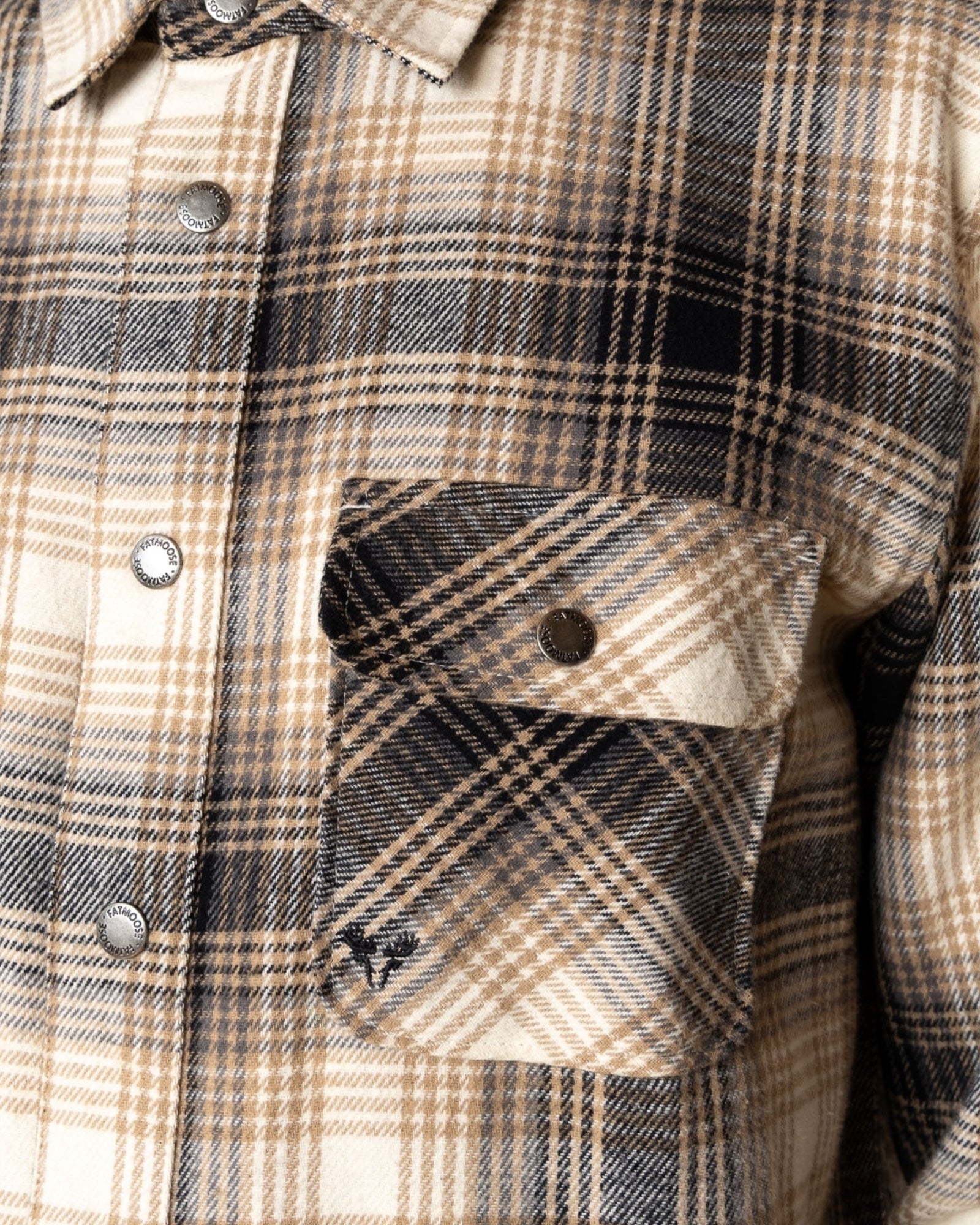 Adrian Cotton Check Shirt - Sand/Black
