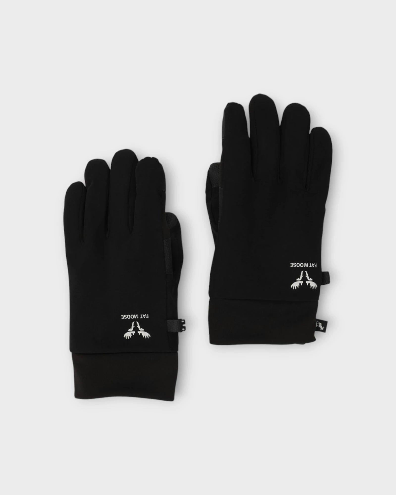 Dylan Tech Gloves Black - Sorte Vandafvisende Fat Moose Handsker til Mænd. Her set forfra.