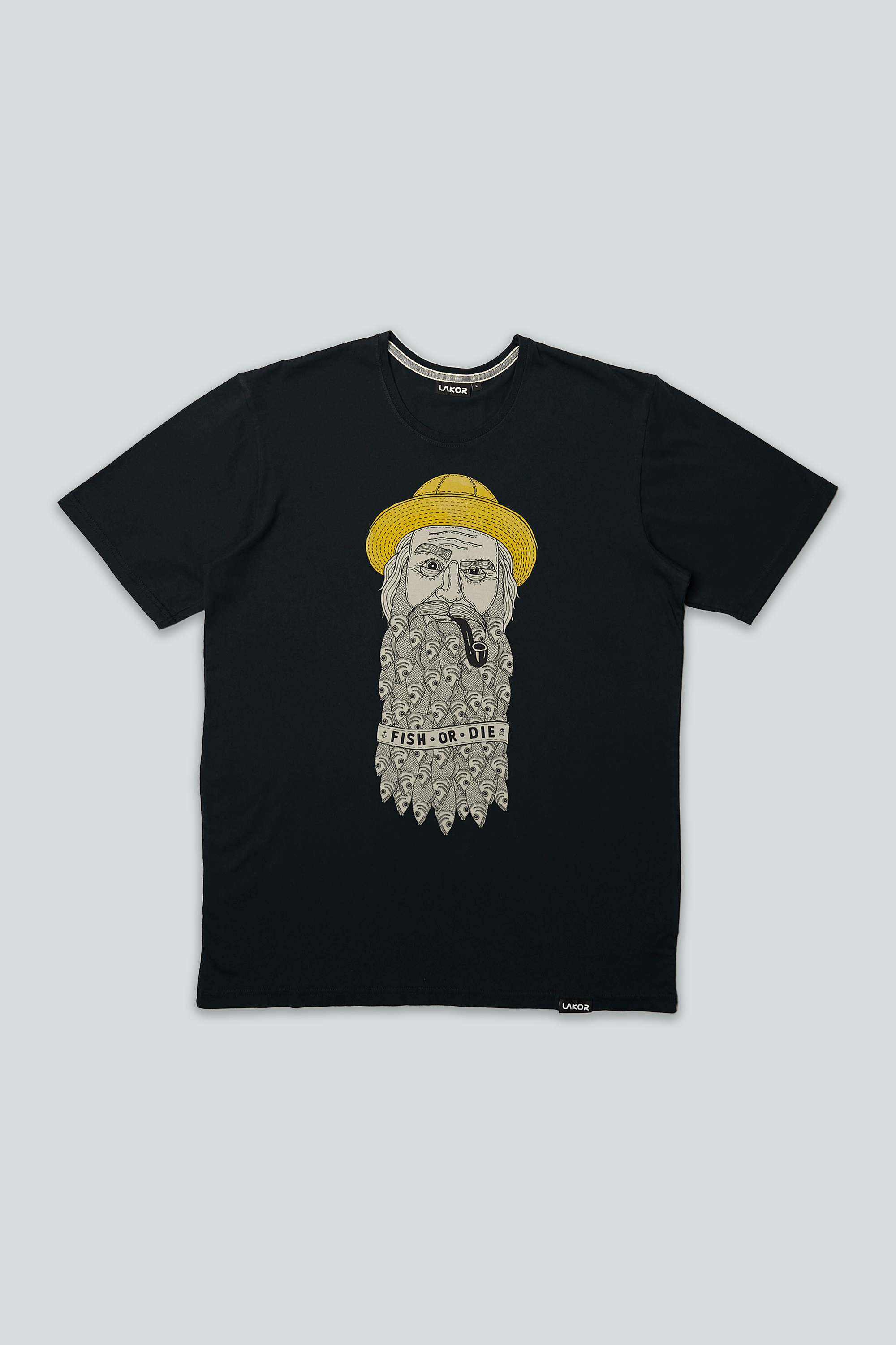 Fishy Beard T-shirt - Moonless Night