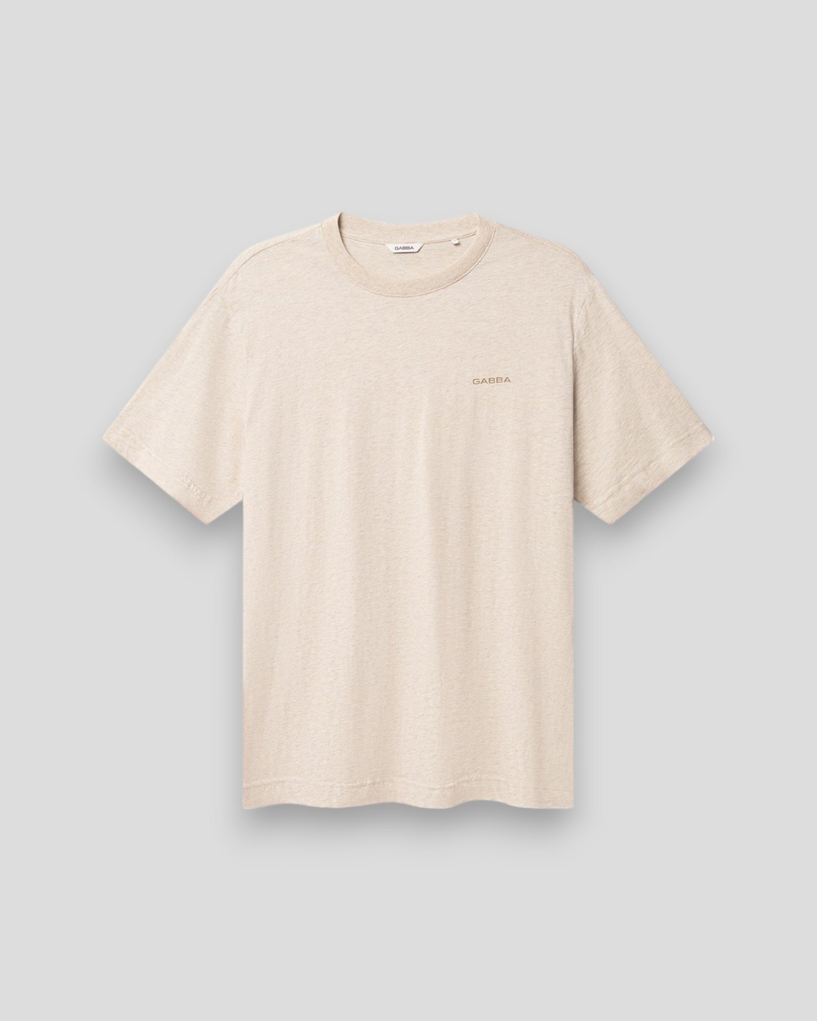 Gabba Dune Melange SS T-shirt i Sand, herre T-shirt med crew neck og regular fit i en neutral sandfarve, perfekt til afslappede og smart-casual outfits