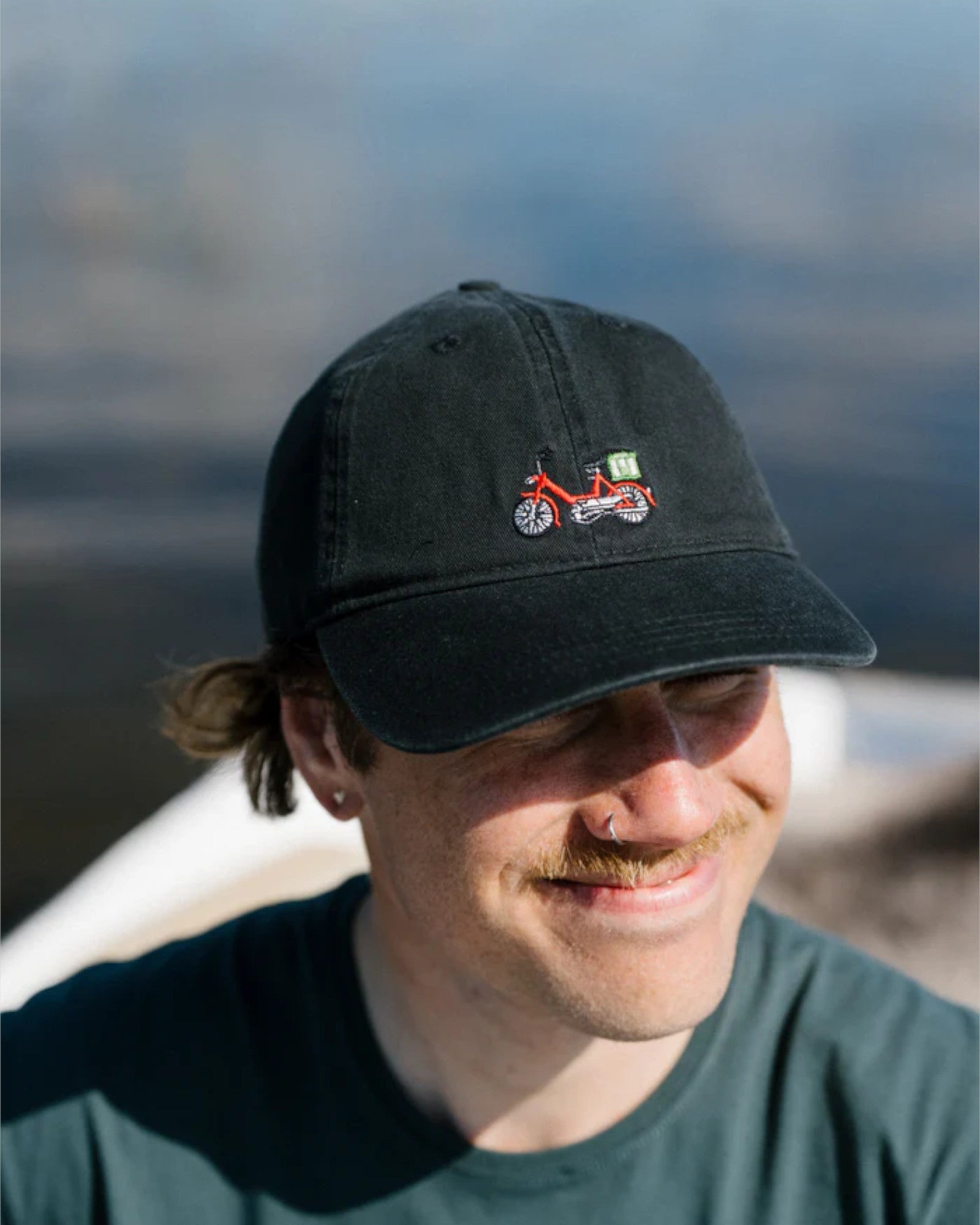 Red Maxi Cap - Black