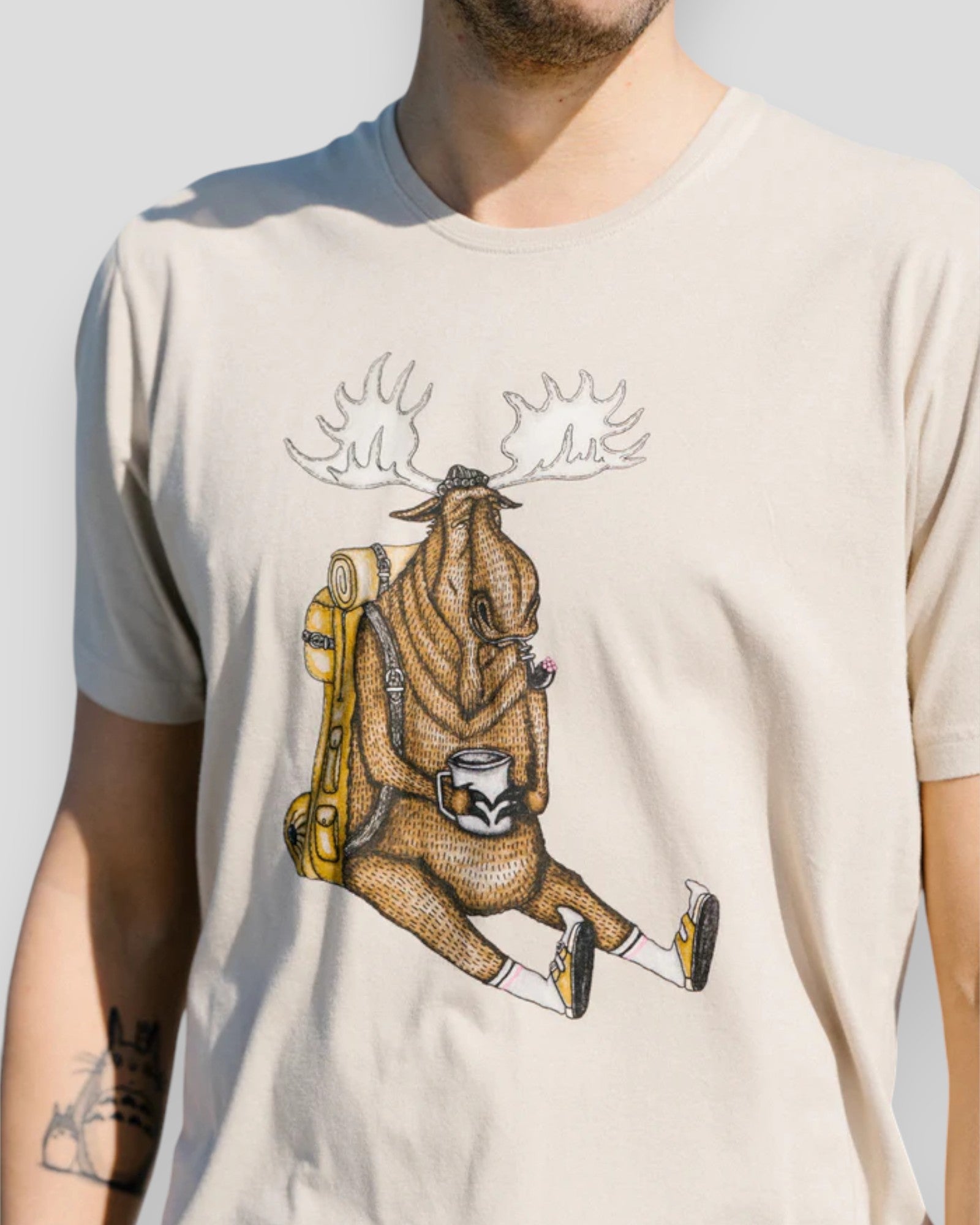 Snooze Moose Tee - White Pepper
