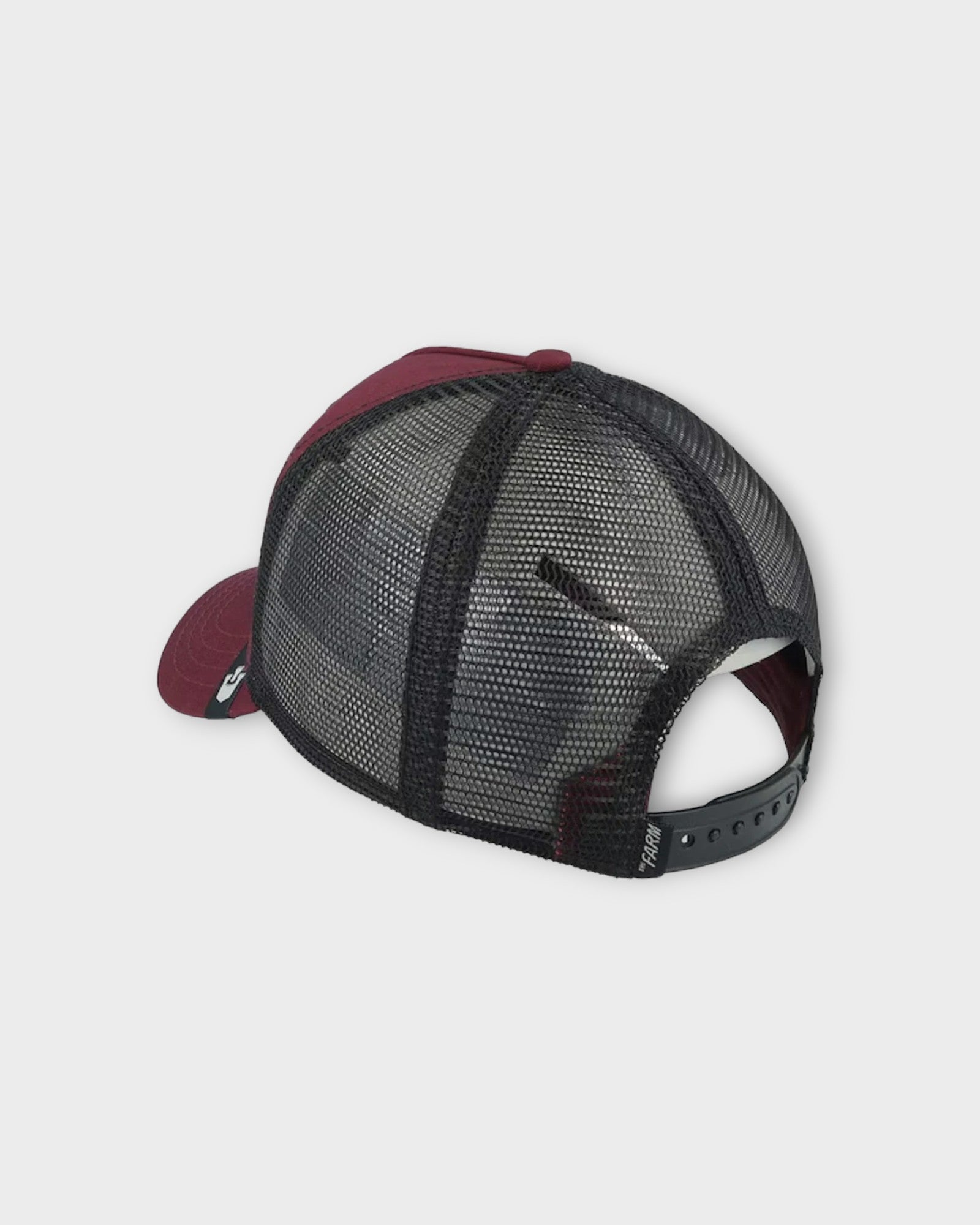 The Boss Burgundy - Bordeaux Goorin Bros Trucker Cap til Mænd. Her set bagfra.