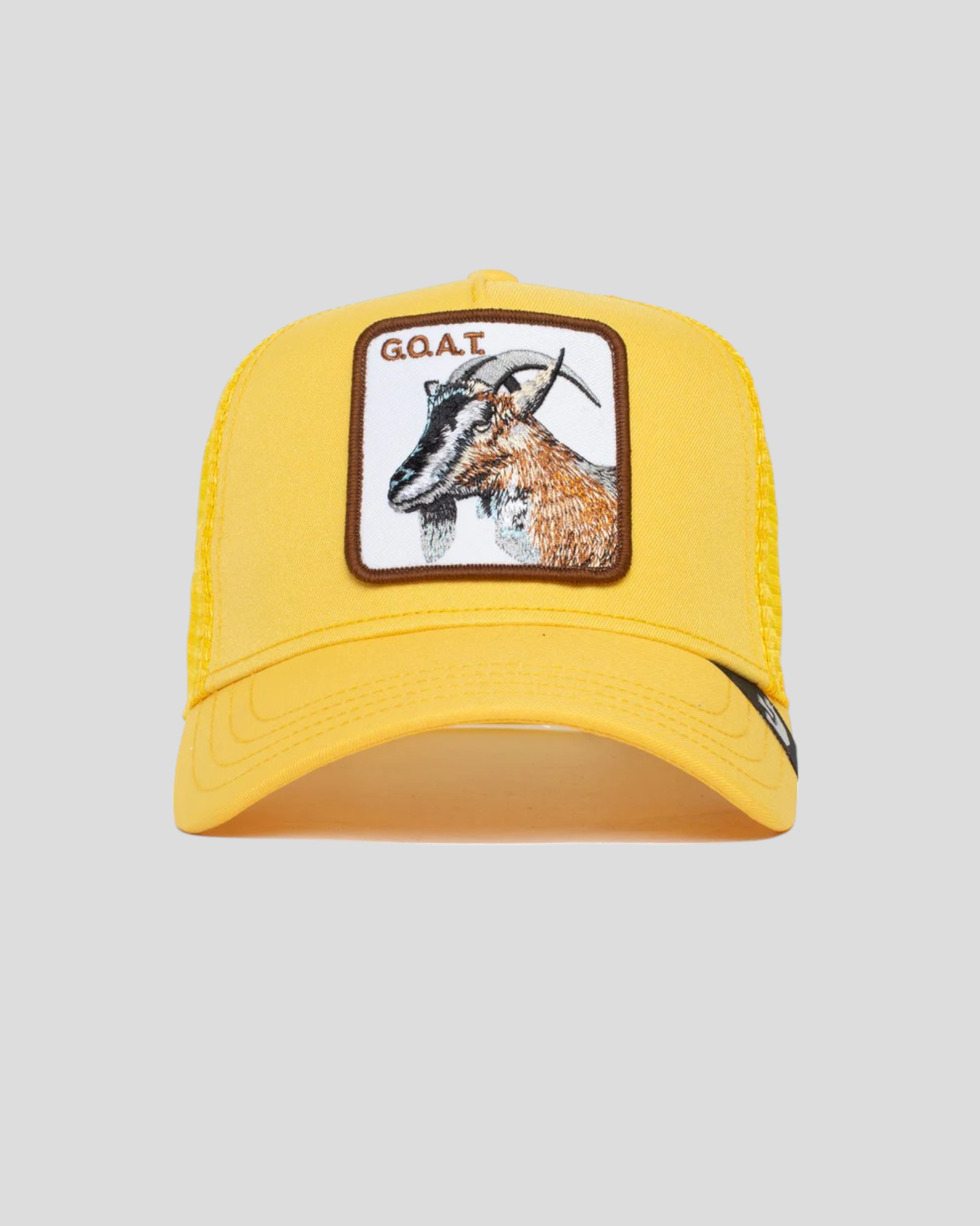 The Goat Gold - Gold Goorin Bros Trucker Cap til Mænd. Her set forfra.