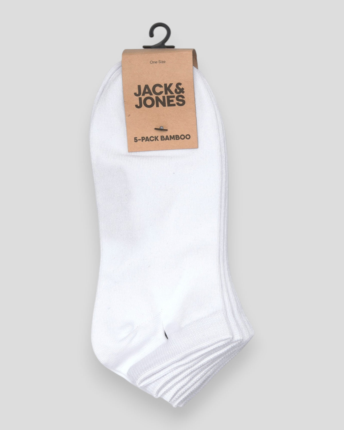 Jack & Jones Basic Bamboo korte strømper i hvid, 5-pak lycra-blandingsstrømper