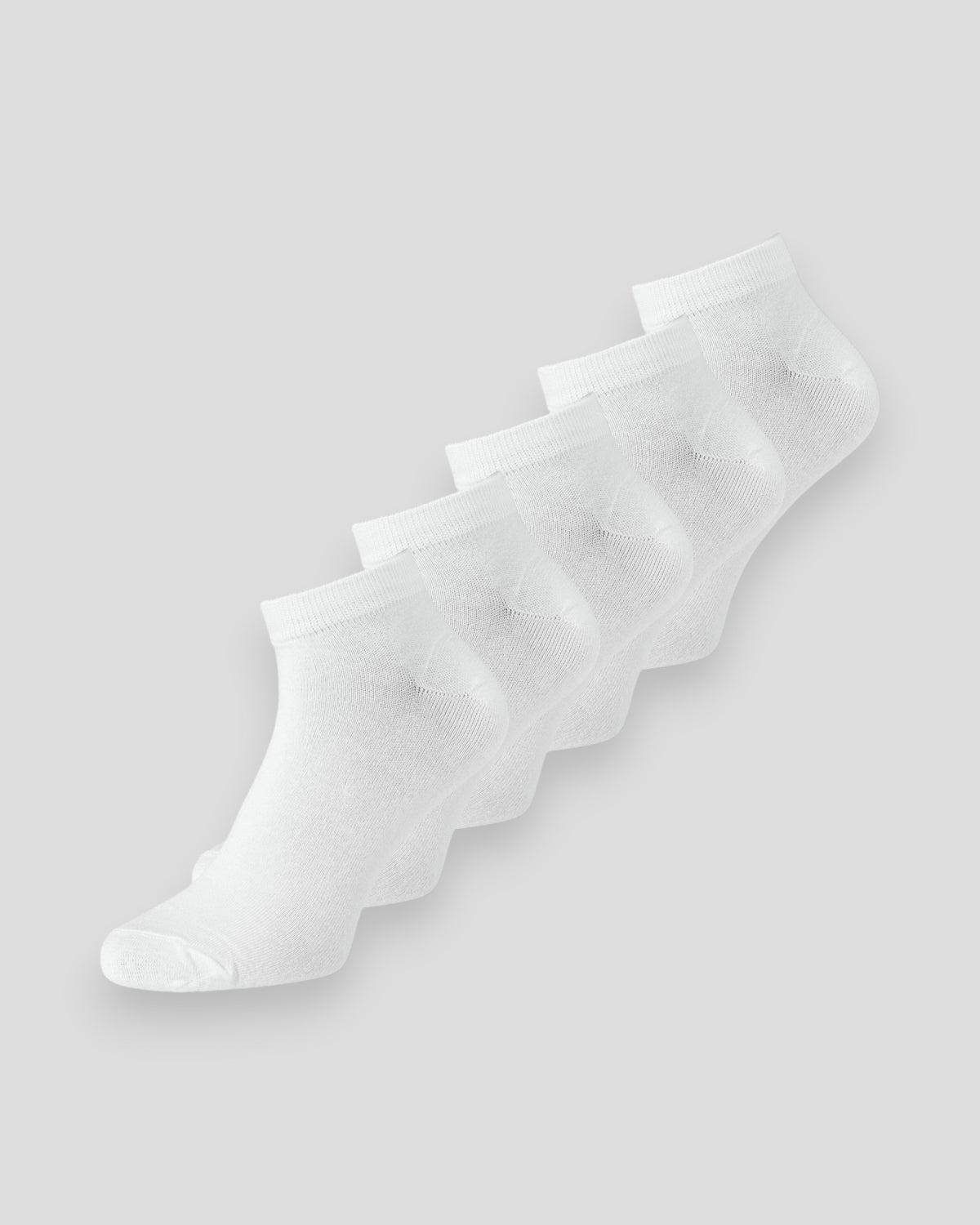 Jack & Jones Basic Bamboo korte strømper i hvid, 5-pak, vist samlet