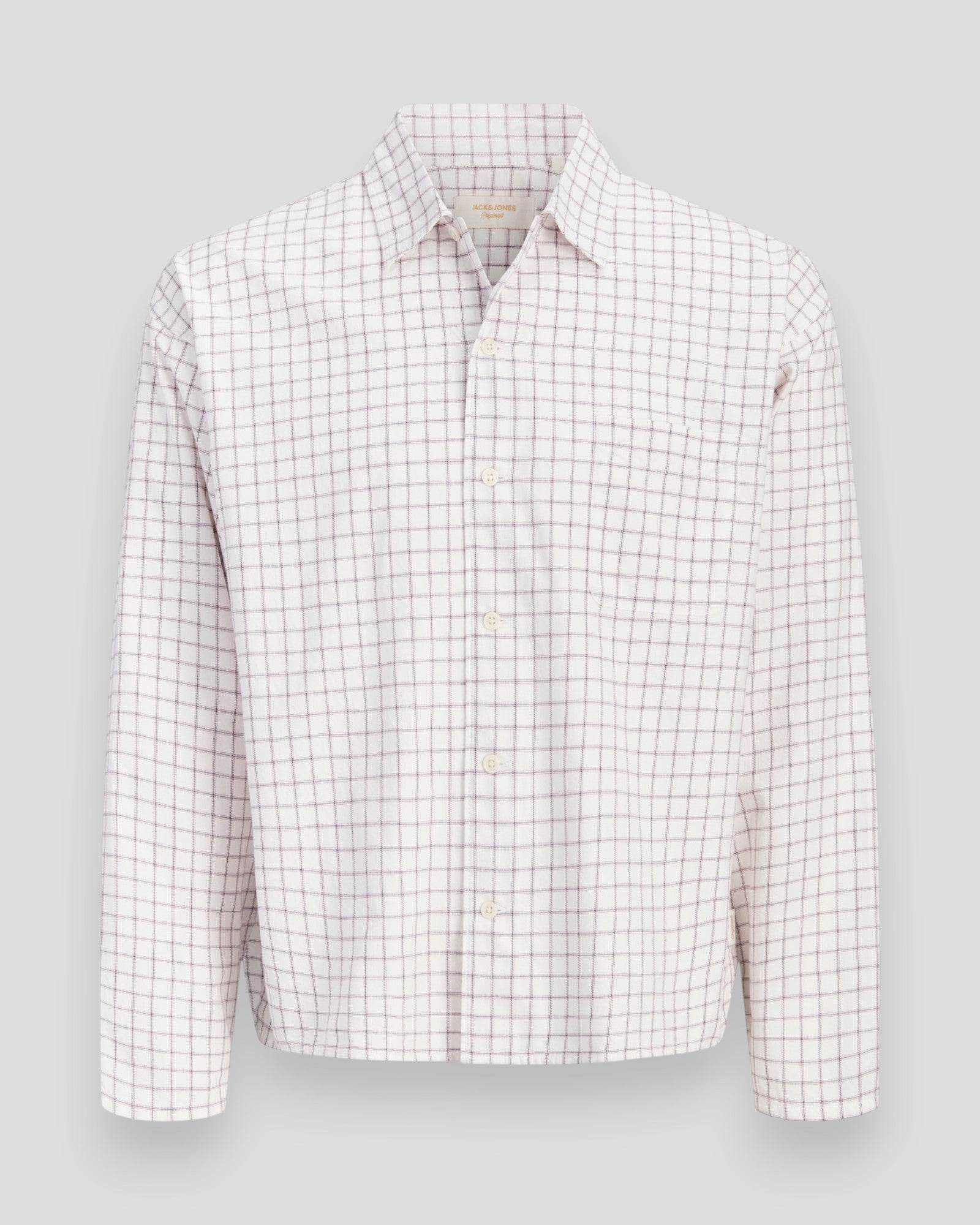 Austin Clean Check Shirt LS - Snow White Checks