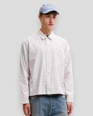 Austin Clean Check Shirt LS - Snow White Checks