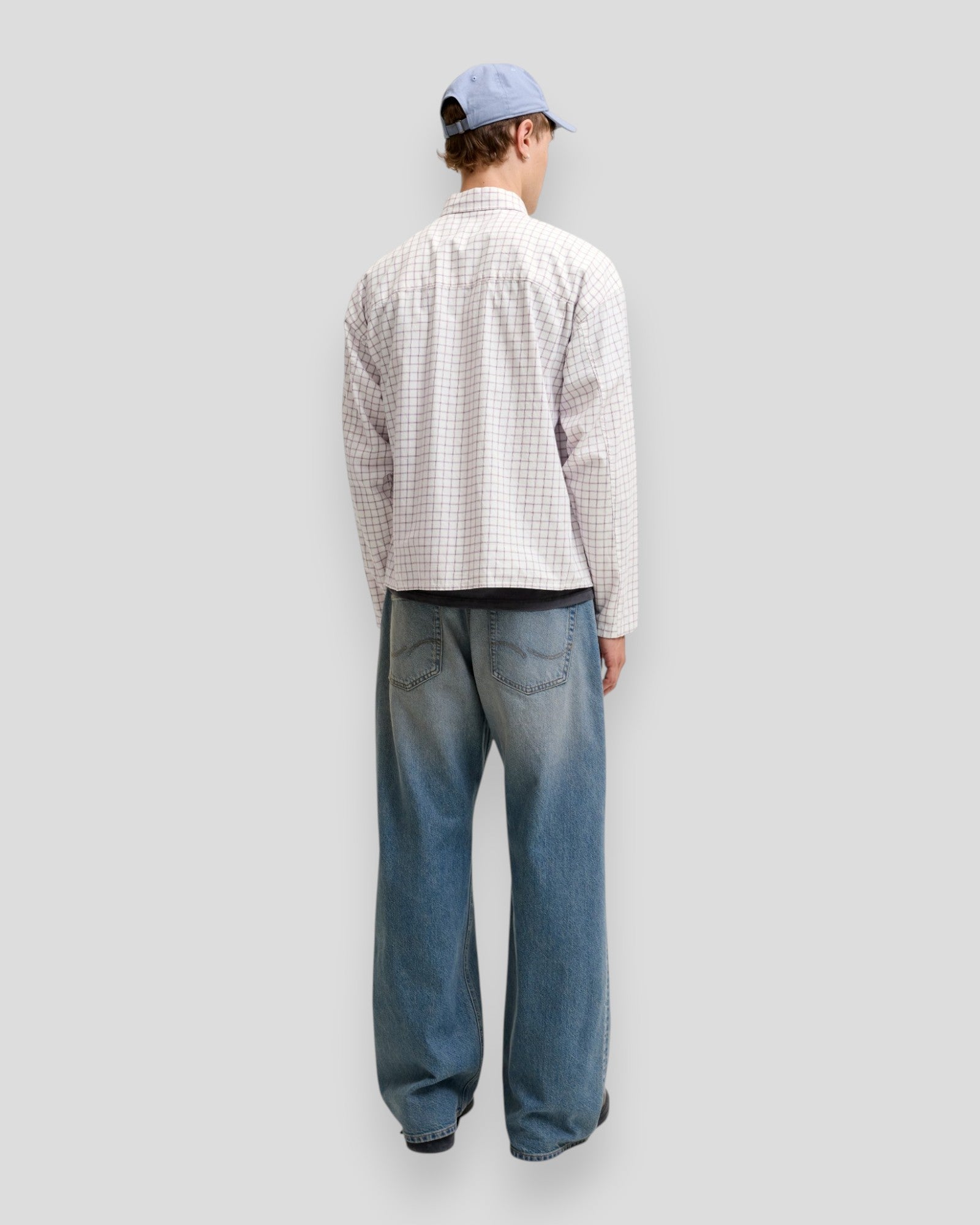Austin Clean Check Shirt LS - Snow White Checks
