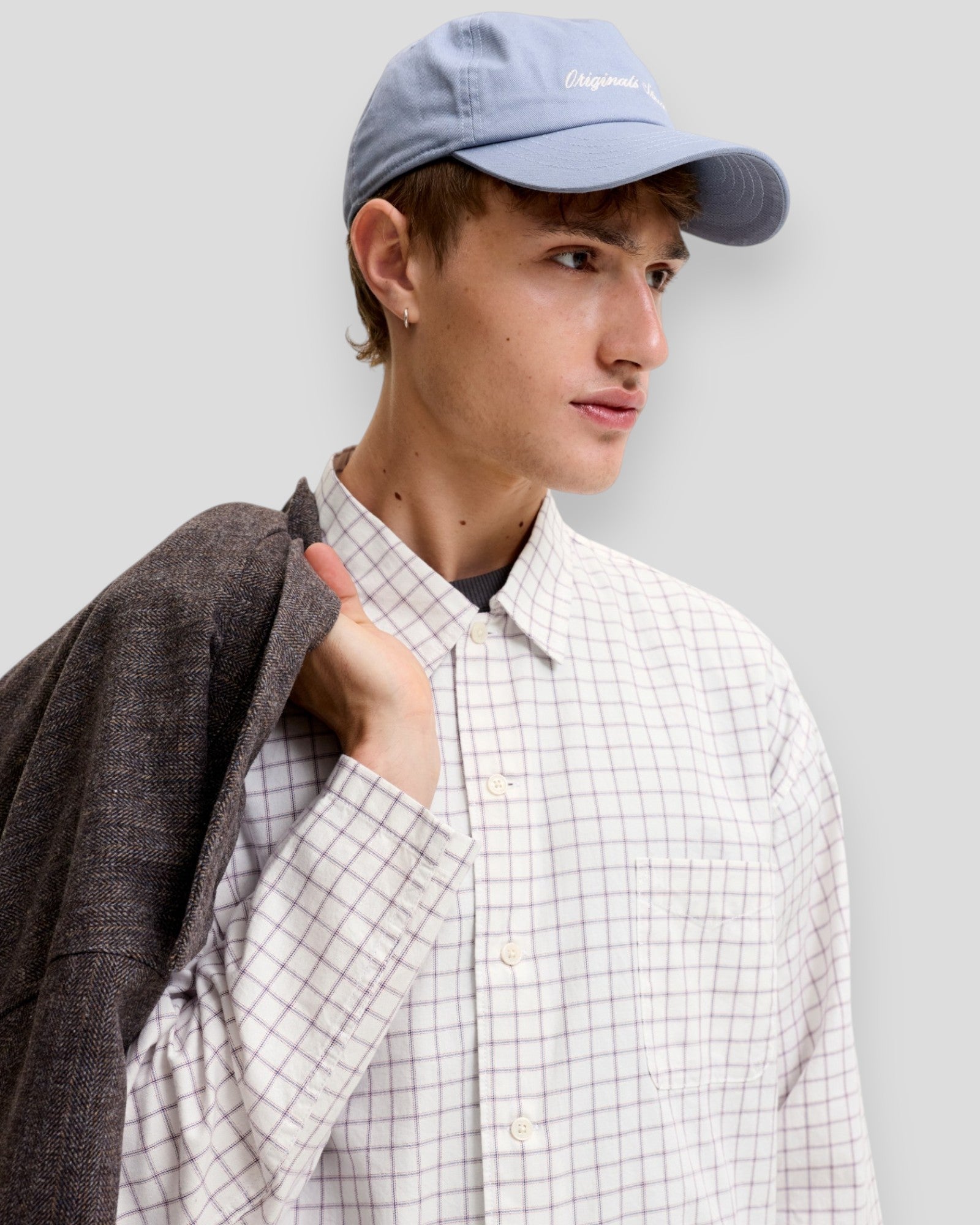 Austin Clean Check Shirt LS - Snow White Checks