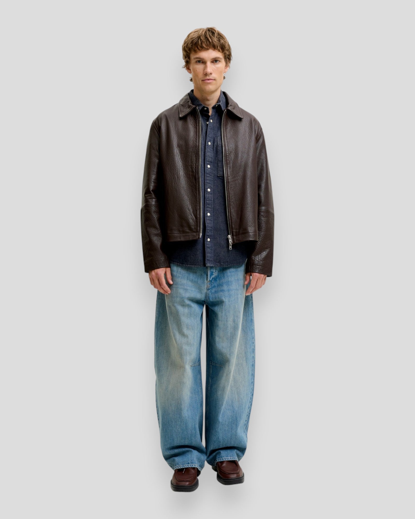 Frederiksberg Washed Denim LS Jacket - Sky Captain