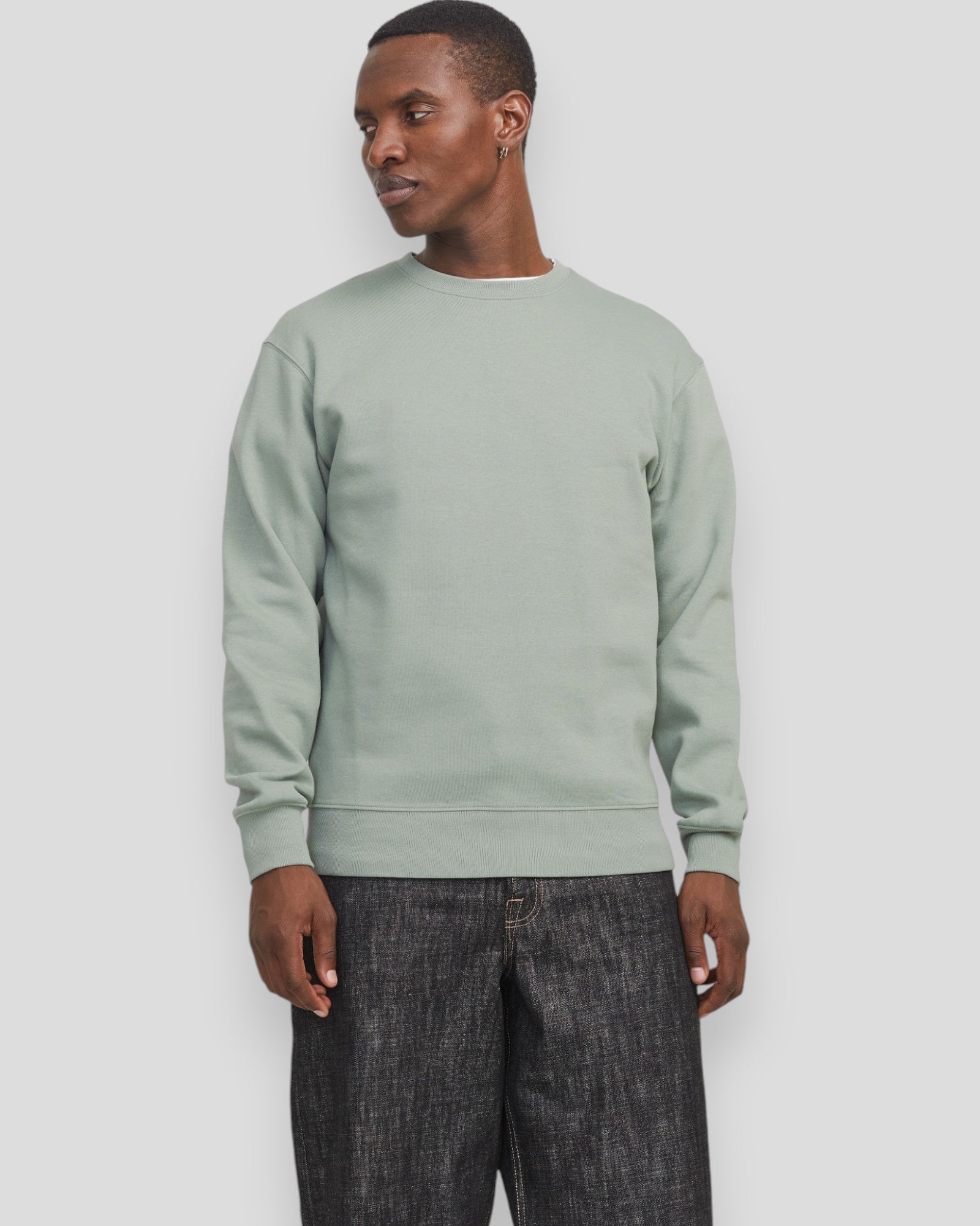 Star Organic Sweat Crew - Iceberg Green