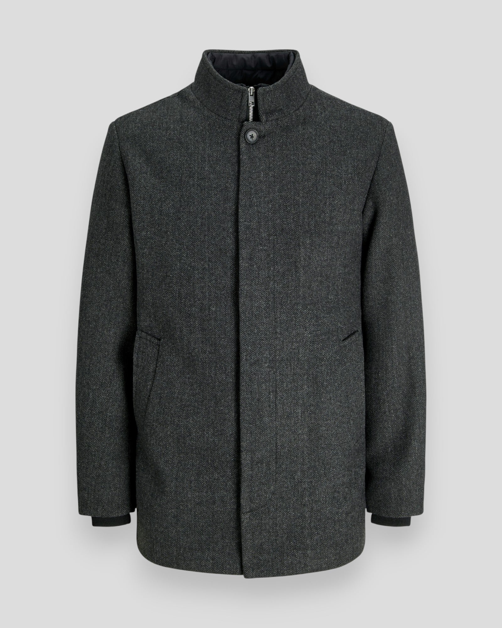 Harrison Wool Blend Jacket - Dark Grey Melange