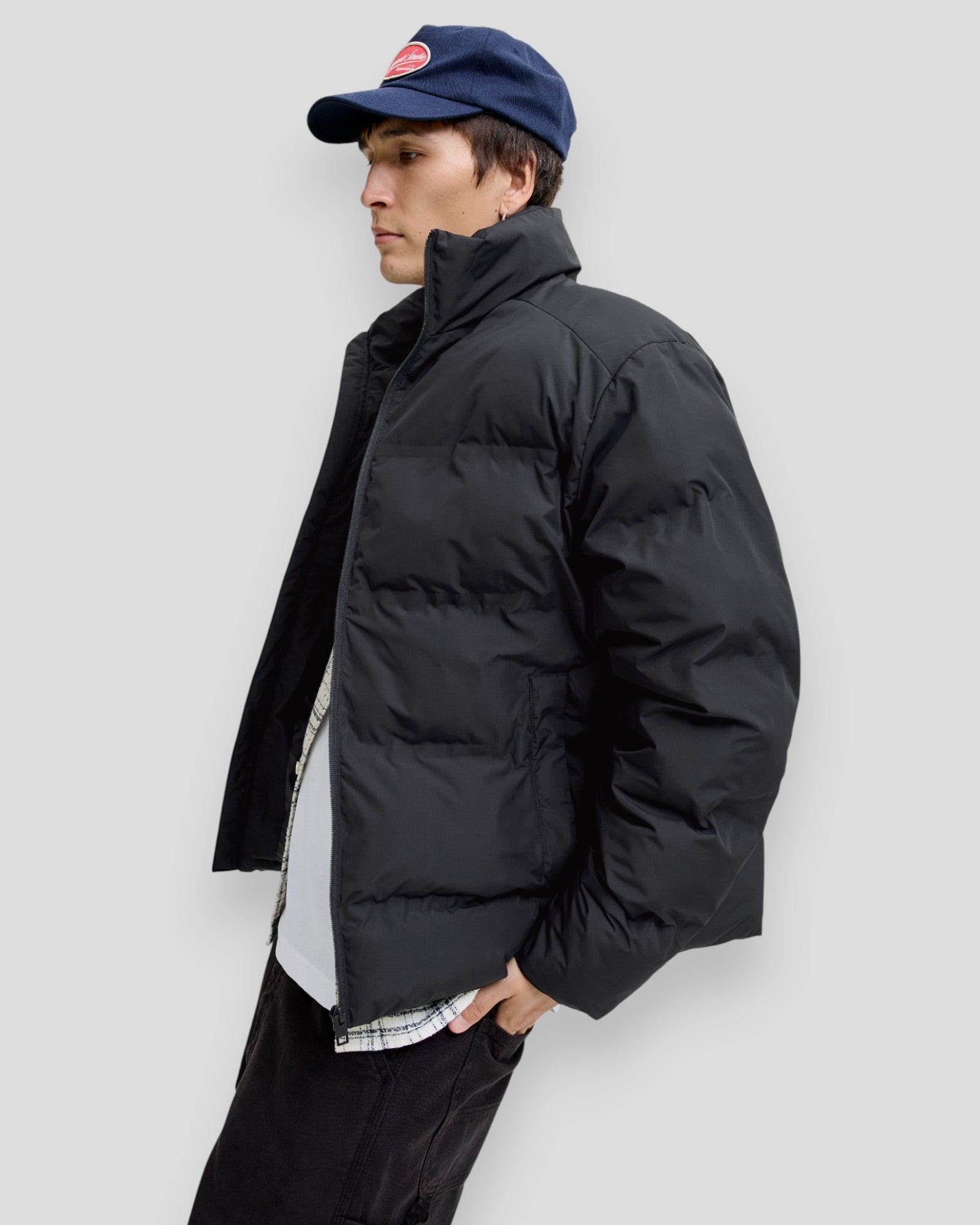 Soho Puffer Collar Jacket - Black