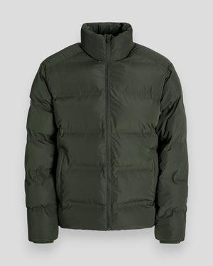Jack & Jones Soho Puffer Collar Jacket in Rosin, showcasing a stylish winter jacket with a puffer collar and quilted design.