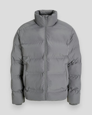 Jack & Jones Soho Puffer Collar Jacket in Castlerock, featuring a stylish padded design and cozy collar for fall and winter wear.