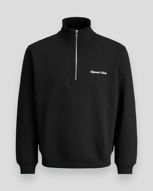 Black Norrebro EMB Sweat High Neck sweatshirt by Jack & Jones, shown on a model with a high neckline and casual fit.