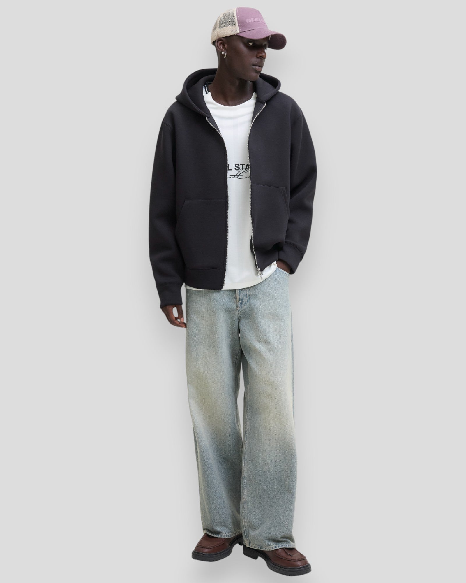 Cover Scuba Sweat Zip Hoodie - Black