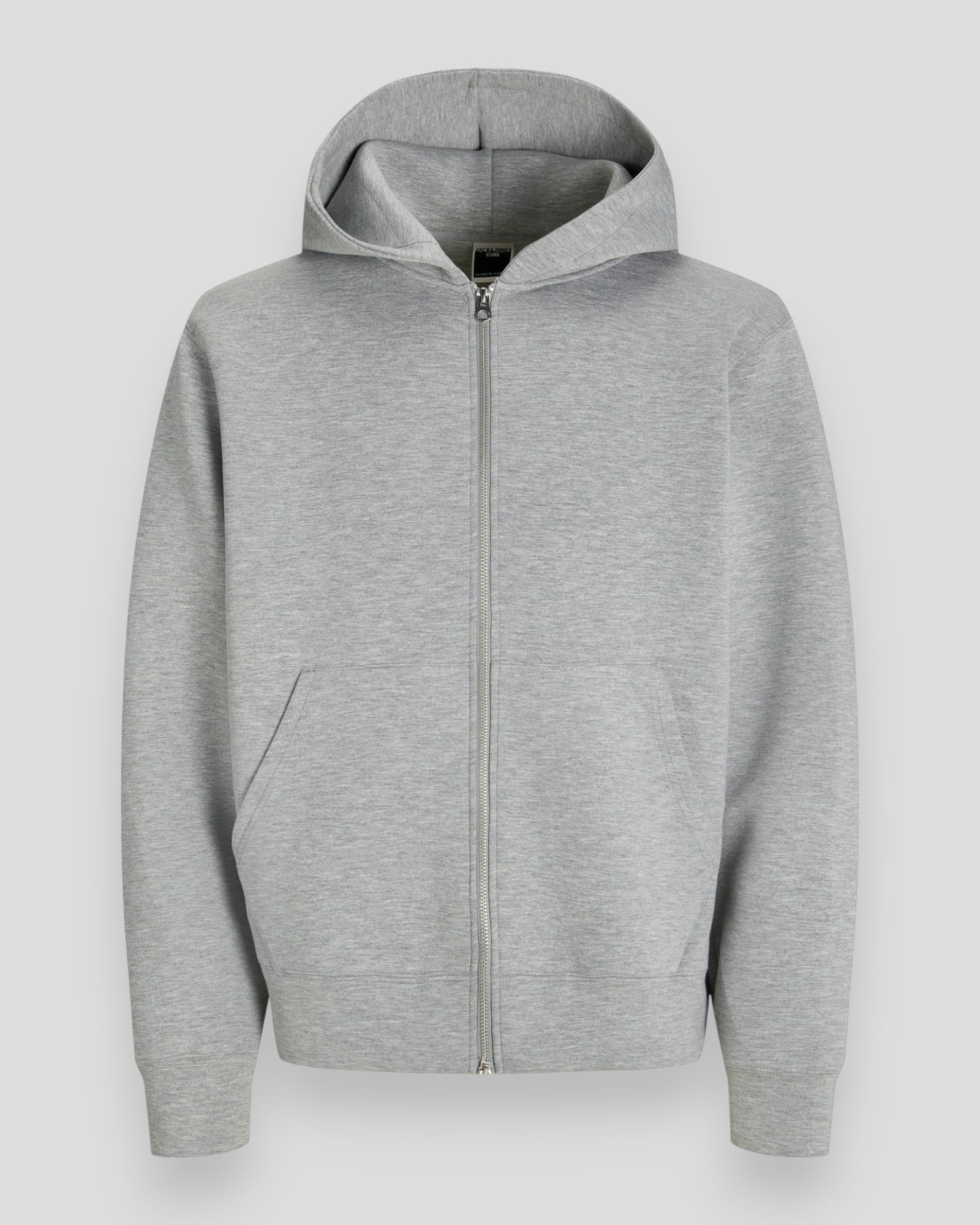 Cover Scuba Sweat Zip Hoodie - Light Grey Melange