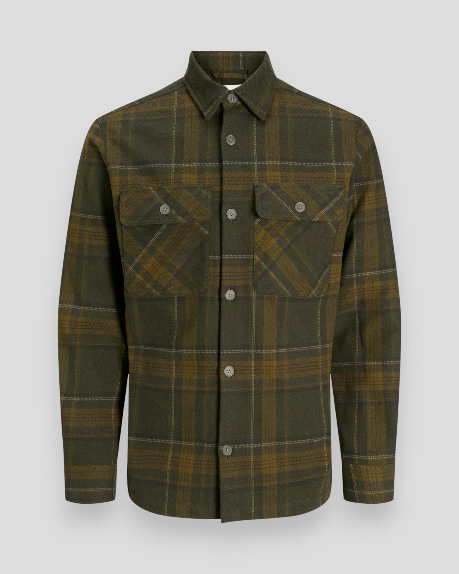 Rayle Melange Check LS Overshirt - Peat
