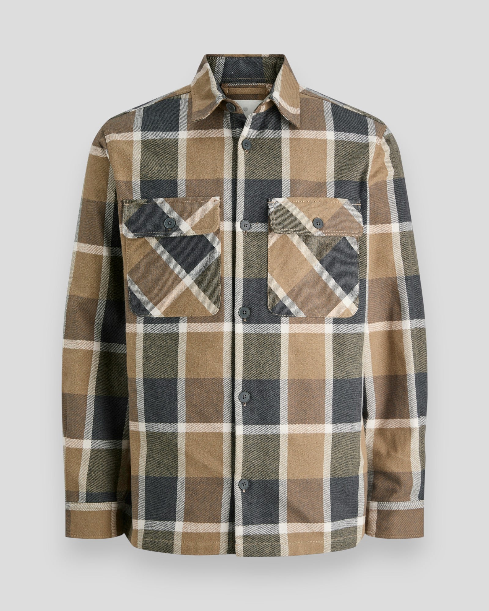 Rayle Melange Check LS Overshirt - Malt Ball