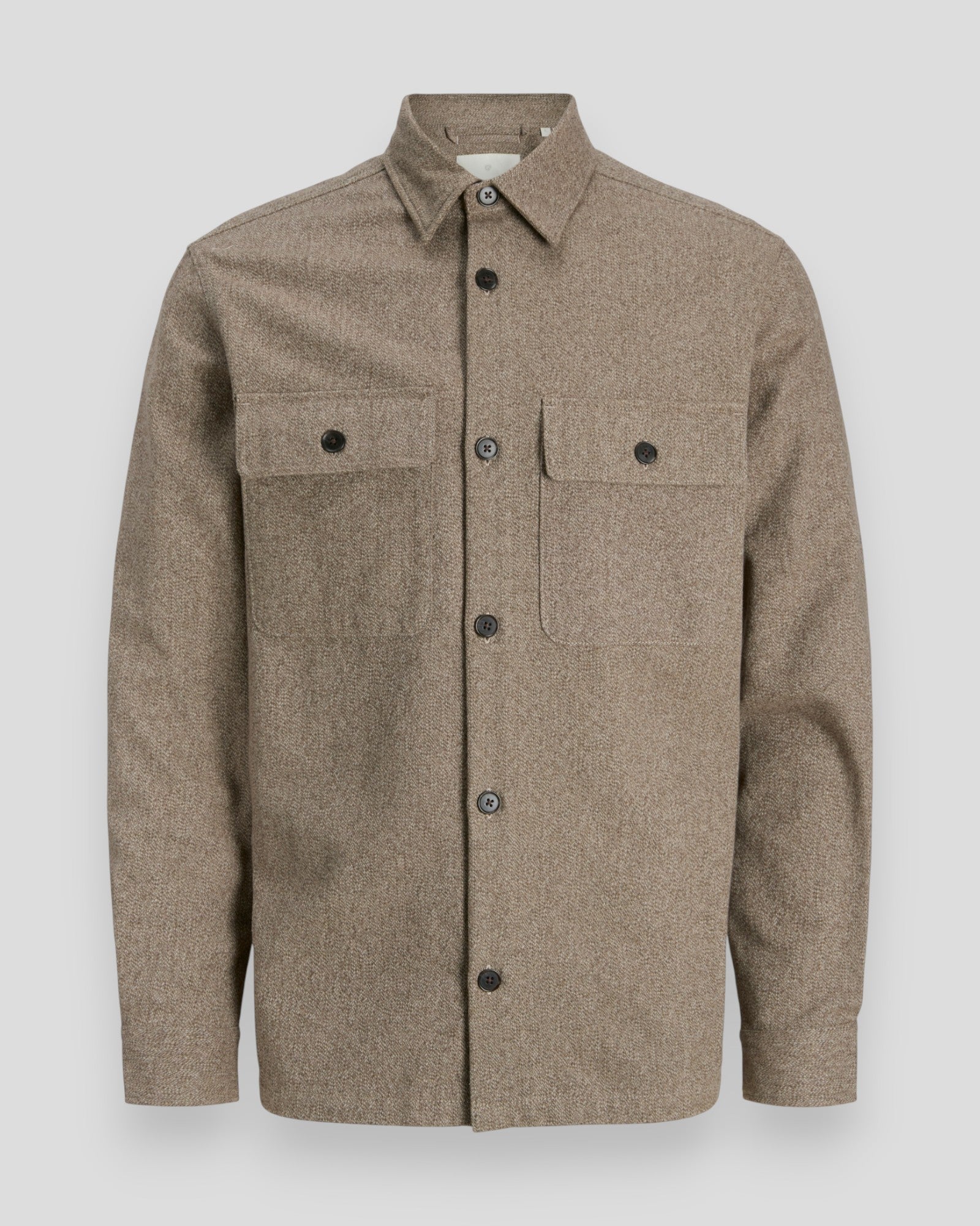 Rayle Melange Check LS Overshirt - Brindle