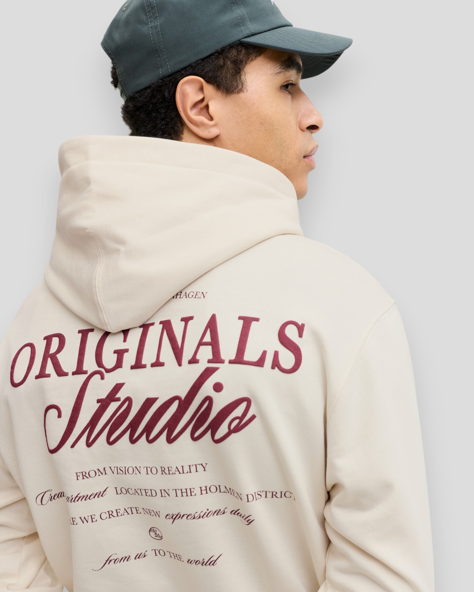 Norrebro Typo Back Sweat Hoodie - Antique White