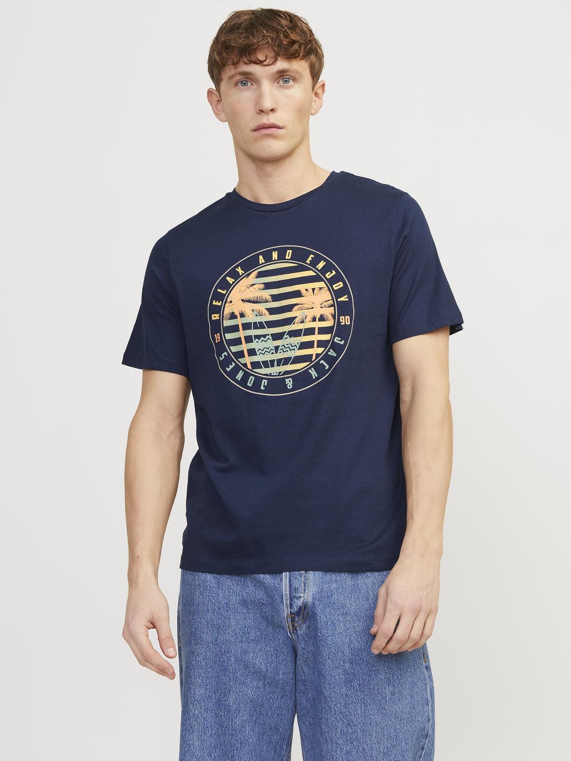 Summer vibe Crew Neck T-Shirt - Navy Blazer